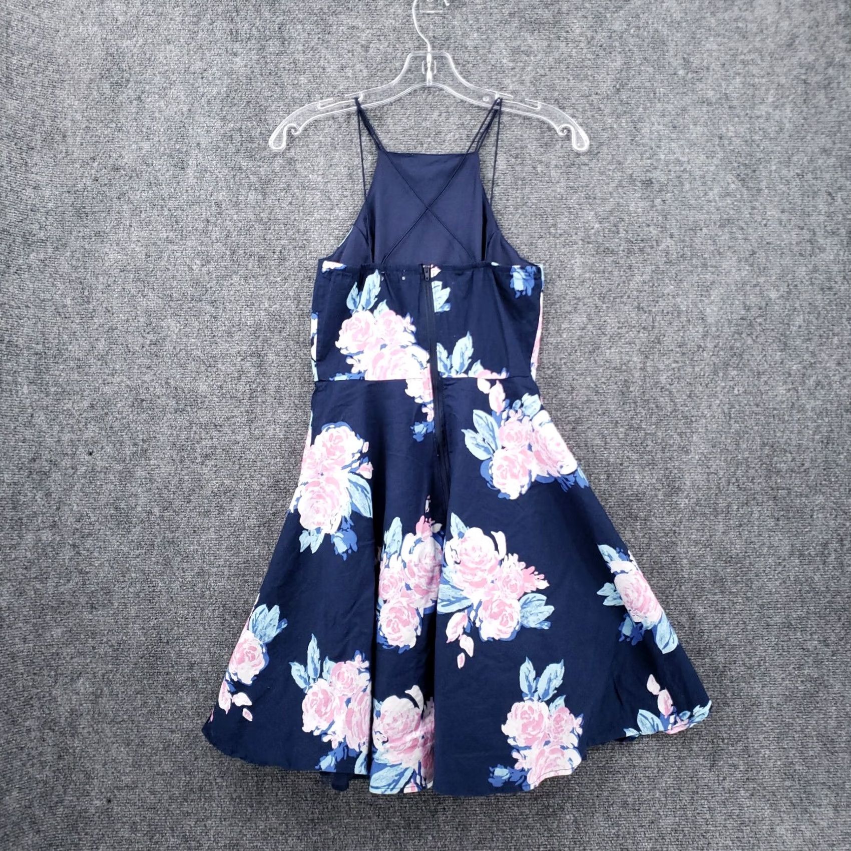 Vintage Charlotte Russe Dress Womens S Small Blue A-Line Floral Sleeveless Cotton Short Size 28" / US 6 / IT 42 - 3 Thumbnail