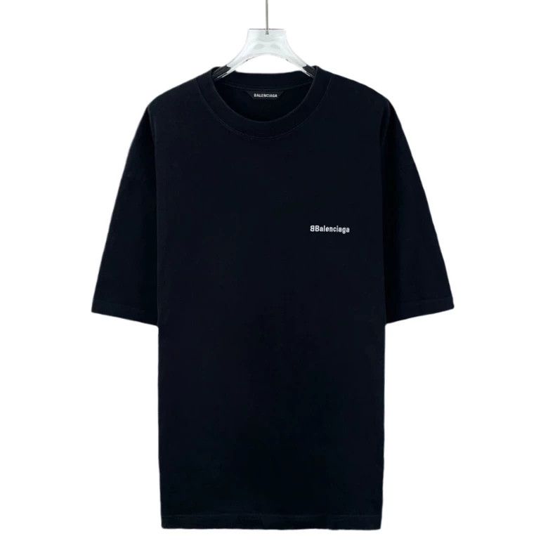 Balenciaga Balenciaga Black logo monogrammed embroidered cotton crew Size US S / EU 44-46 / 1 - 1 Thumbnail