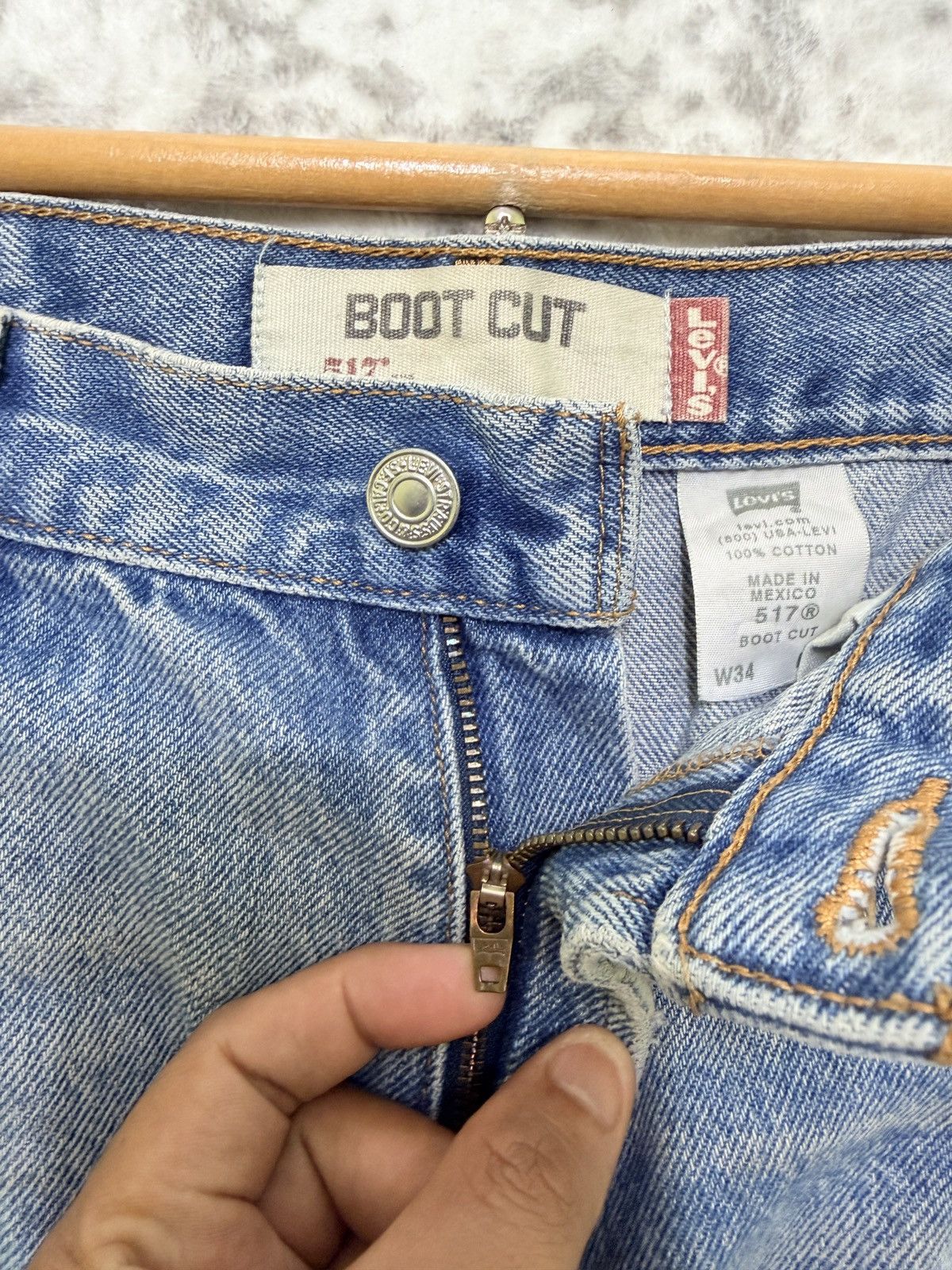 Levi's Vintage Levi’s 517 Thrashed Distressed Slightly Flare Denim Size US 32 / EU 48 - 8 Thumbnail