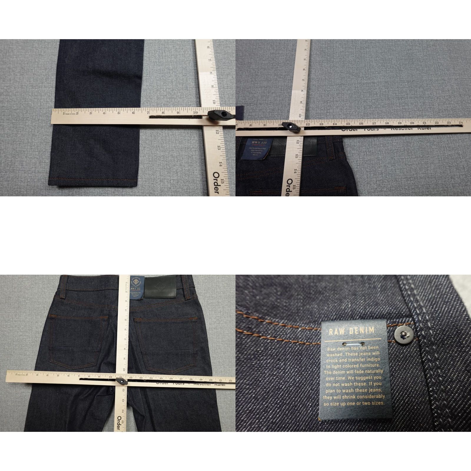 Roark Roark Hwy 133 Jeans Mens 28x32 Blue Raw Denim Slim Fit Tapered Leg NWT Shrink-to-Fit Signature Patch Zip Pockets Cotton Hemp Elastane Size US 28 / EU 44 - 8 Thumbnail