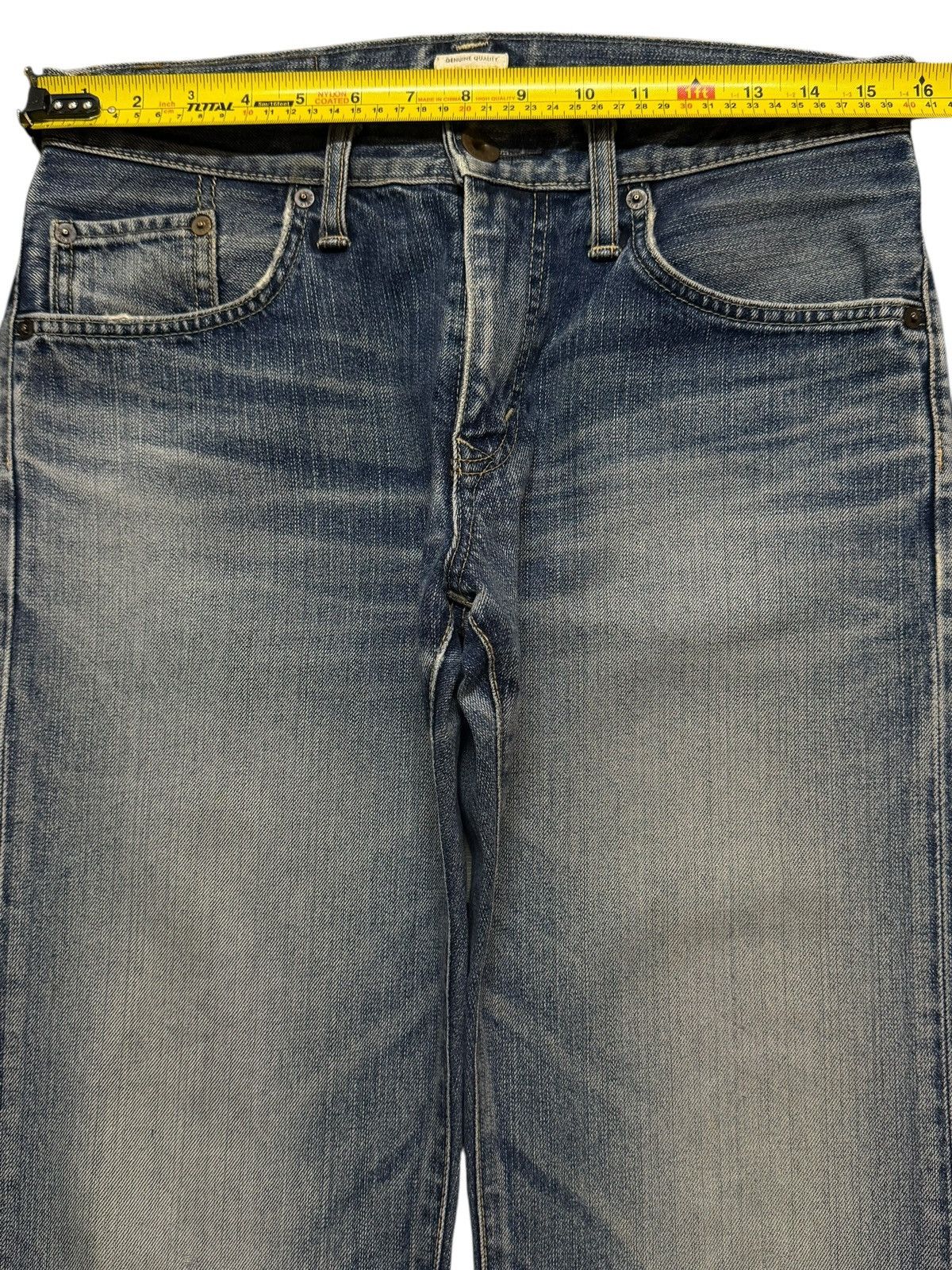 Edwin Vintage 90s Japan Edwin XV Blue Faded Wash Distress Straight Size US 31 - 9 Thumbnail