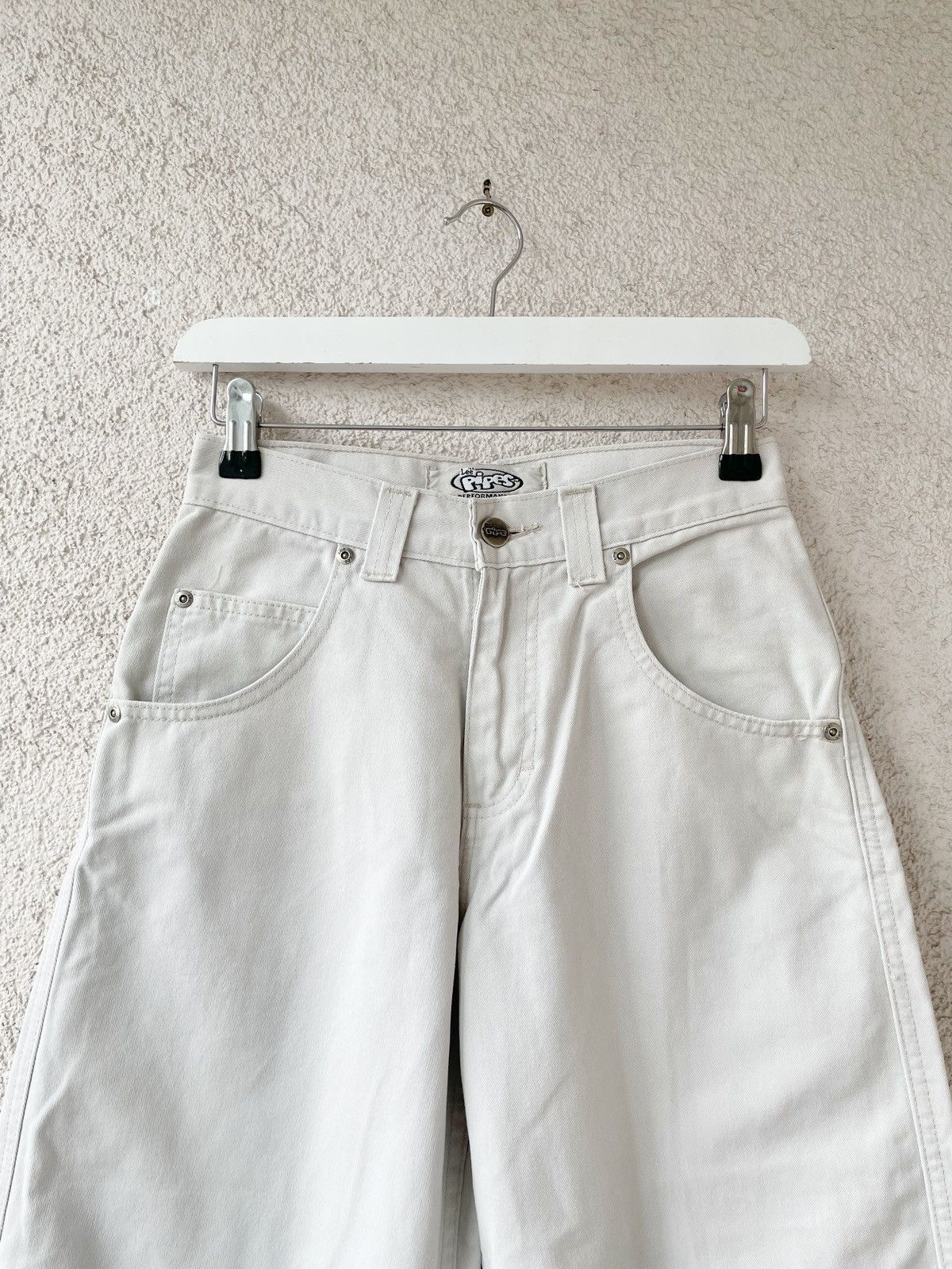 Lee Lee x Pipes Vintage Wide Leg Women White Jeans JNCO Size XS Size 25" / US 0 / IT 36 - 2 Thumbnail