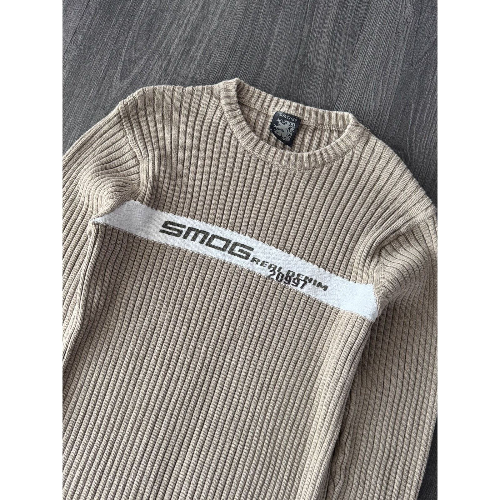 Japanese Brand Y2K Vintage Smog Cable Diesel/Dolce Gabbana Style Sweater Size US XL / EU 56 / 4 - 2 Thumbnail