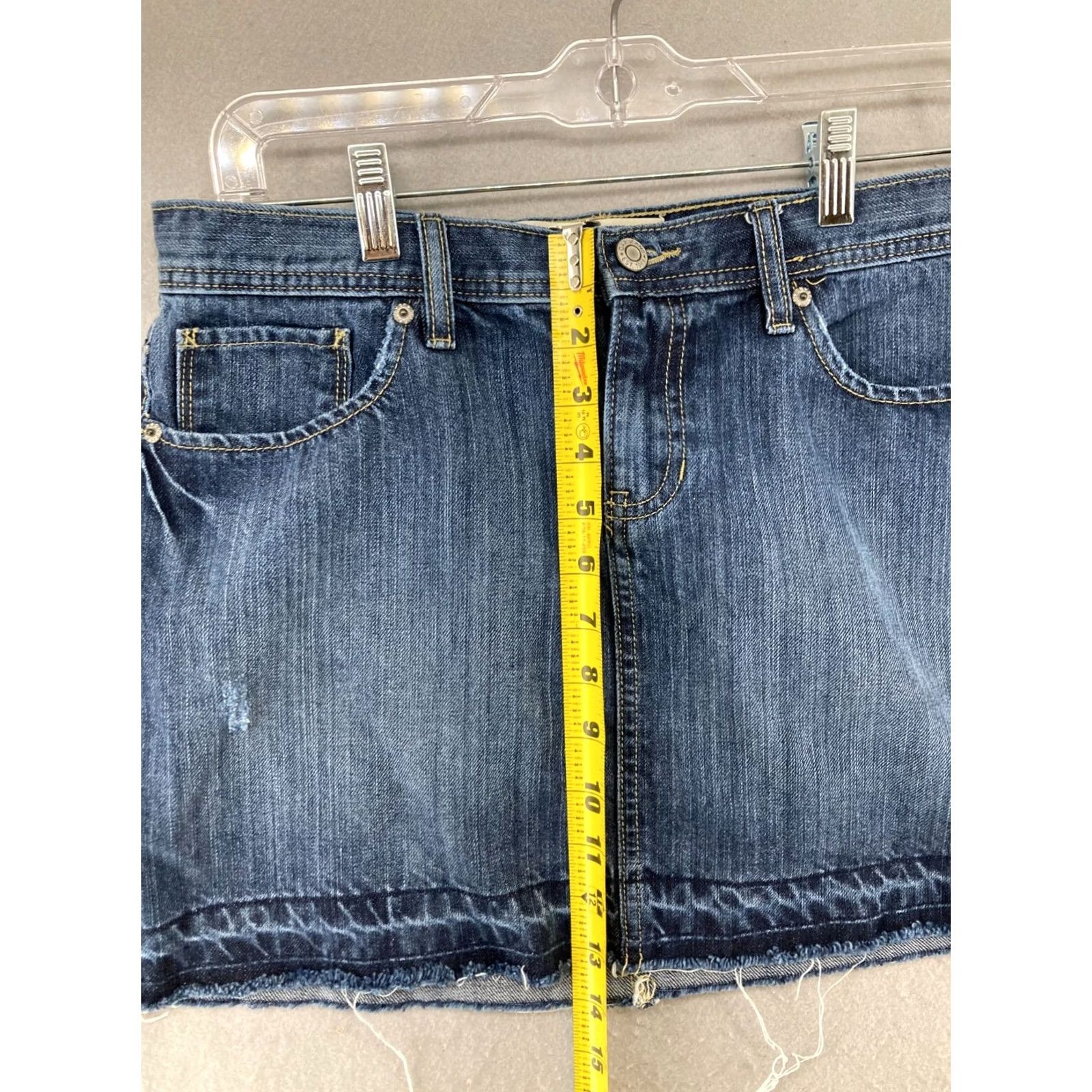 Gap Gap Mini Skirt Womens 6 Blue Denim Preppy Button Zipper Logo Cotton Short Slit Skirt Womens Size 28" / US 6 / IT 42 - 4 Thumbnail