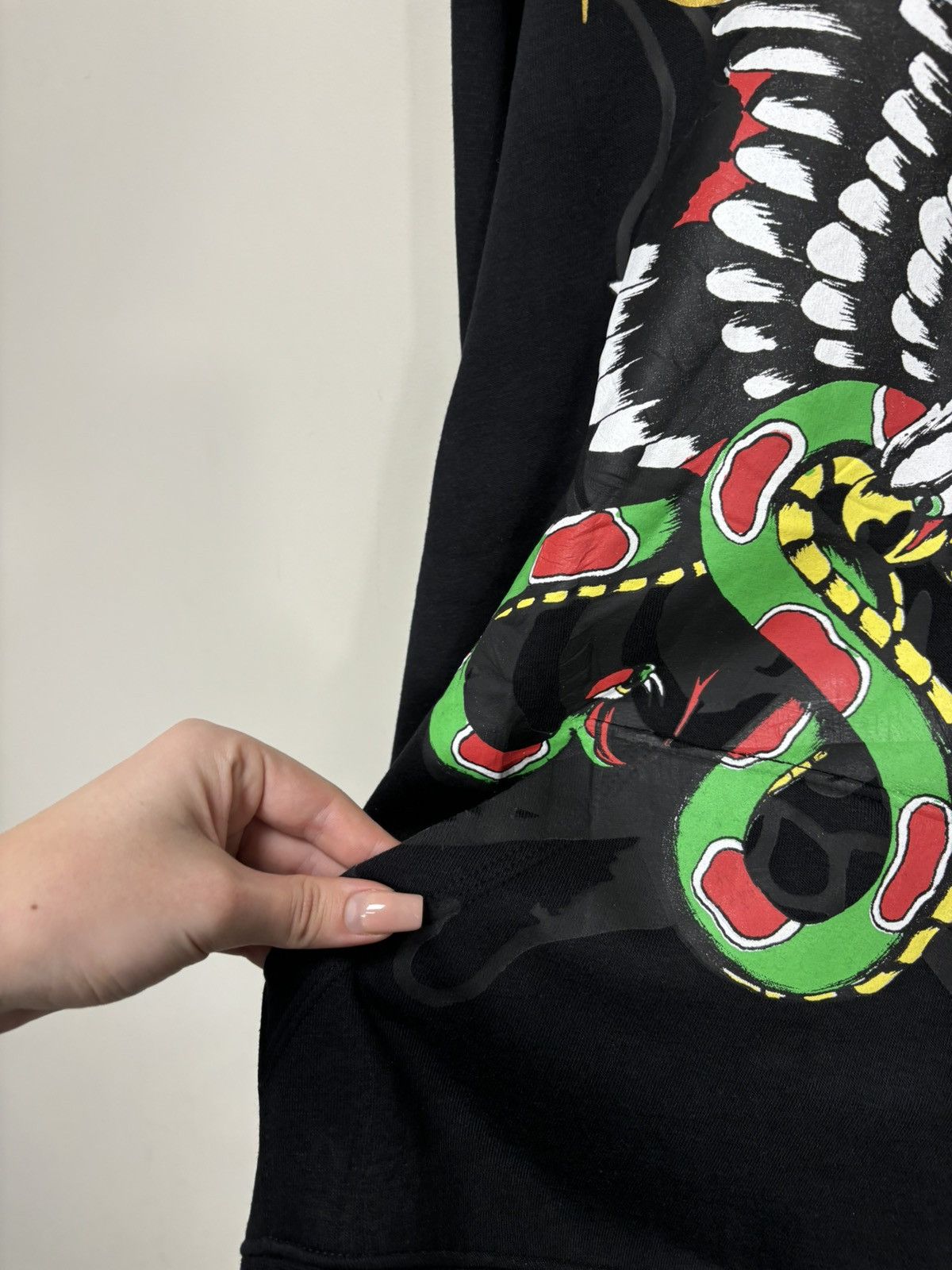 Christian Audigier Ed Hardy NEW Snake Eagle Big Logo Rare Black Hype Hoodie Size US L / EU 52-54 / 3 - 5 Thumbnail