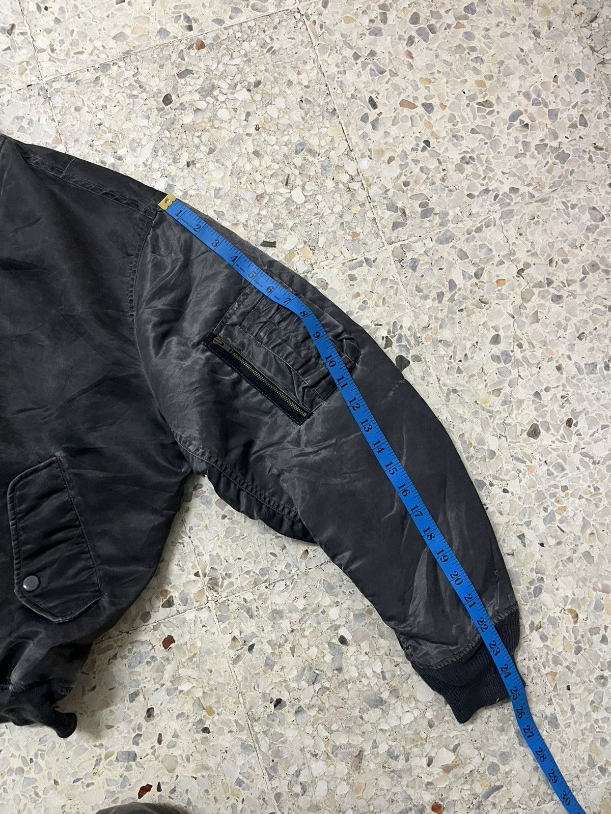 Japanese Brand Vintage Machope Japan MA-1 Bomber- Beautiful Sun-Faded Black Size US L / EU 52-54 / 3 - 14 Thumbnail