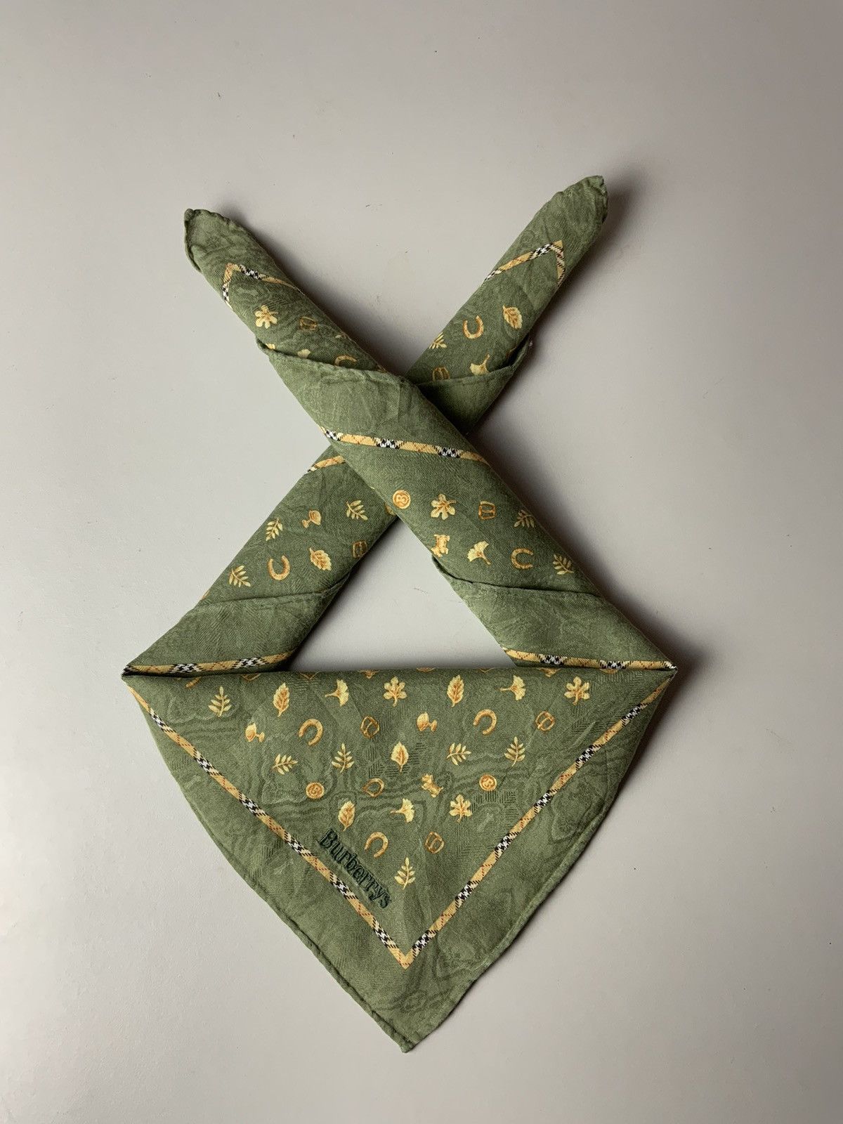 Burberry Burberry’s Spellout Embroidery Monogram Bandana Handkerchief Size ONE SIZE - 1 Thumbnail