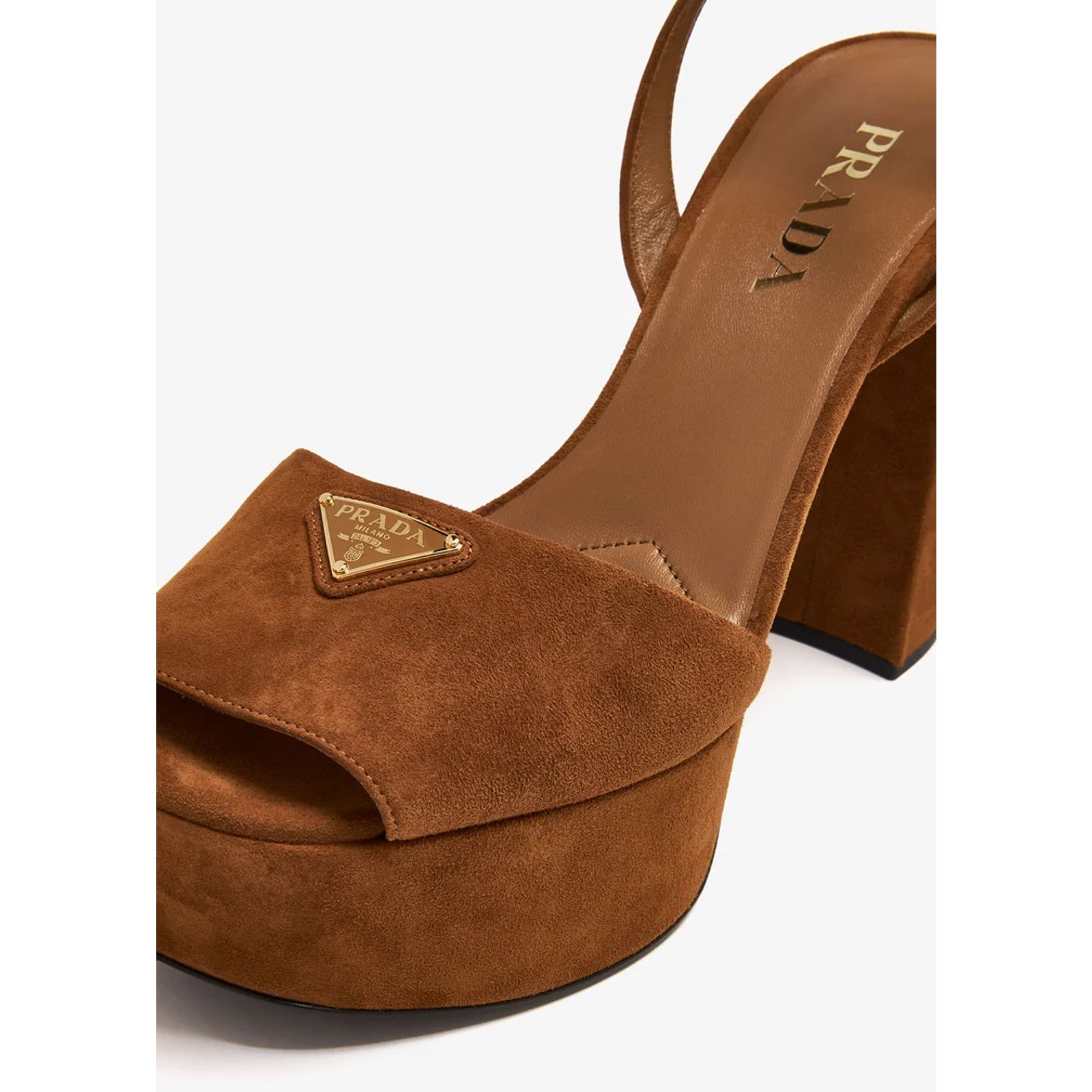 Prada Prada 115mm Cognac Brown Suede Platform Sandal 38.5 Size US 8.5 / IT 38.5 - 7 Thumbnail