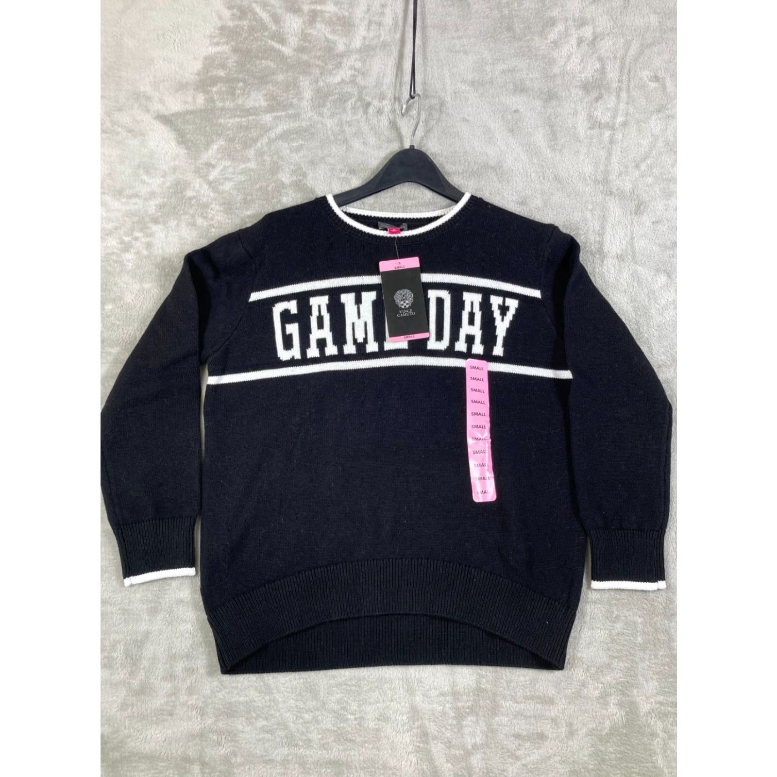 Vince Camuto Vince Camuto Pullover Sweater Womens Small Black Cotton Game Day Crew Neck NWT Long Sleeve Womens Size S / US 4 / IT 40 - 3 Thumbnail