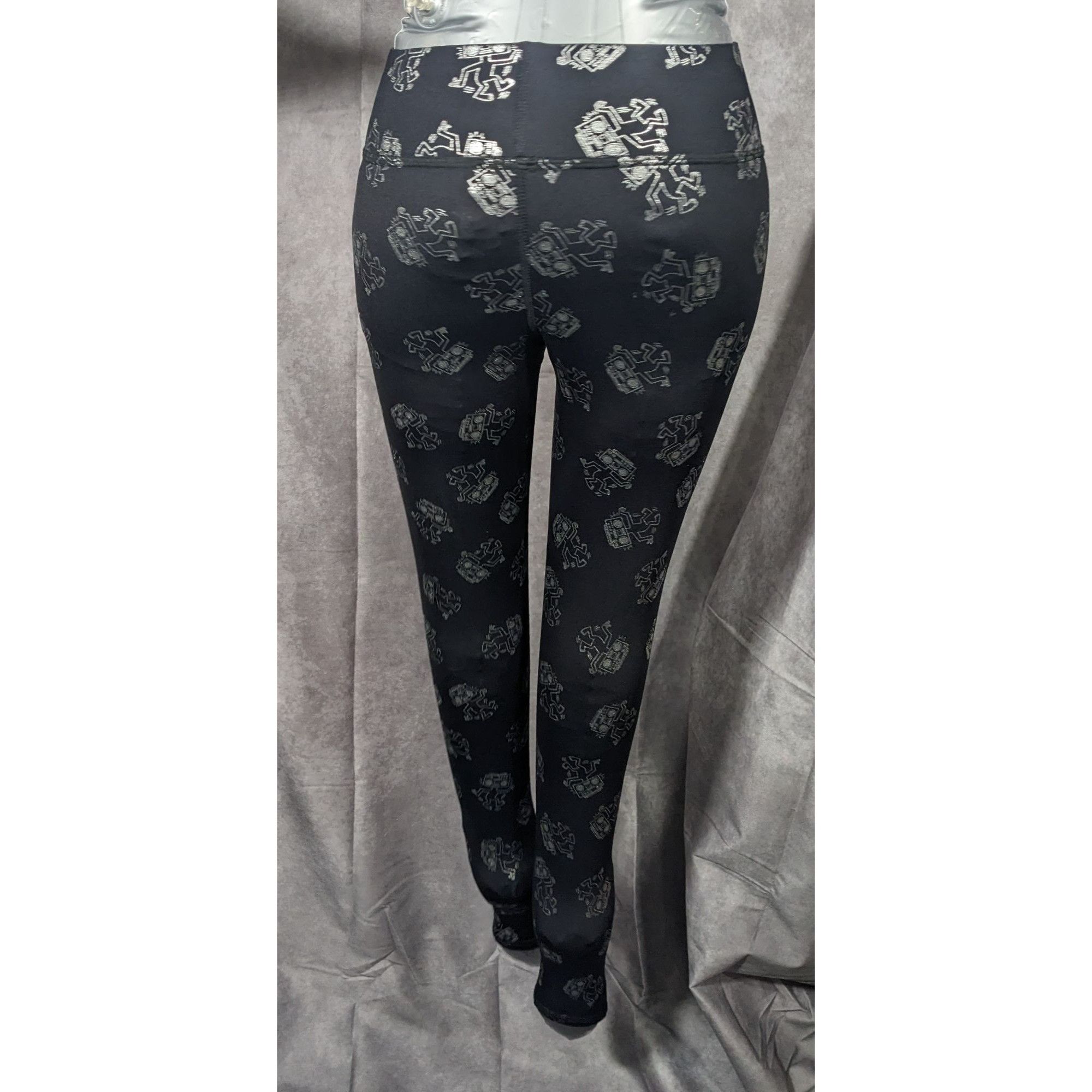 Keith Haring × Terez Terez x Keith Haring Black And Silver Robot Leggings Size XS Size 24" / US 00 / IT 34 - 9 Thumbnail