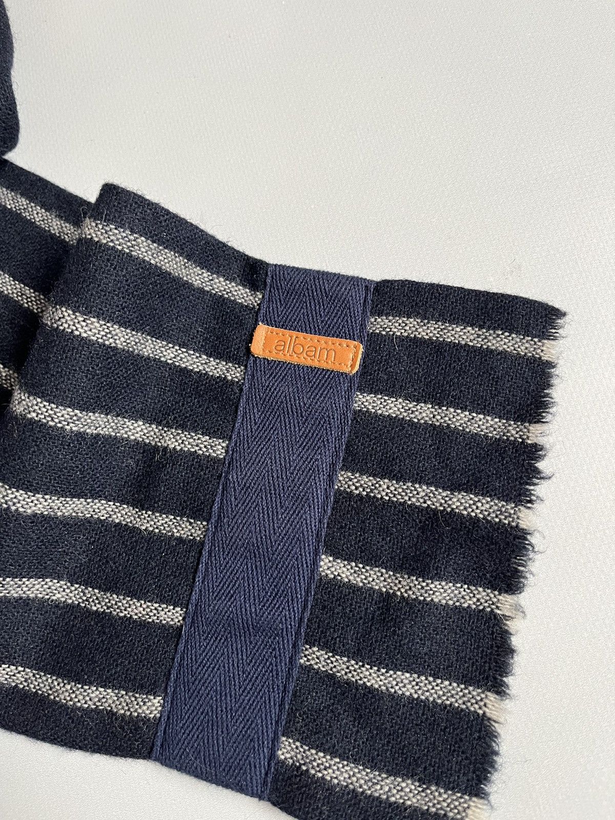 Albam × Japanese Brand Albam Men Wool Striped Blue Scarf Size ONE SIZE - 7 Thumbnail