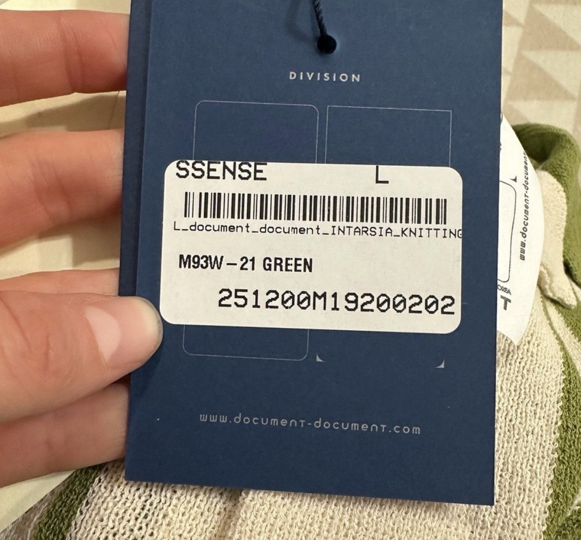Document DOCUMENT Green & Off-White Intarsia Knitting Stripe Shirt Size US L / EU 52-54 / 3 - 5 Thumbnail