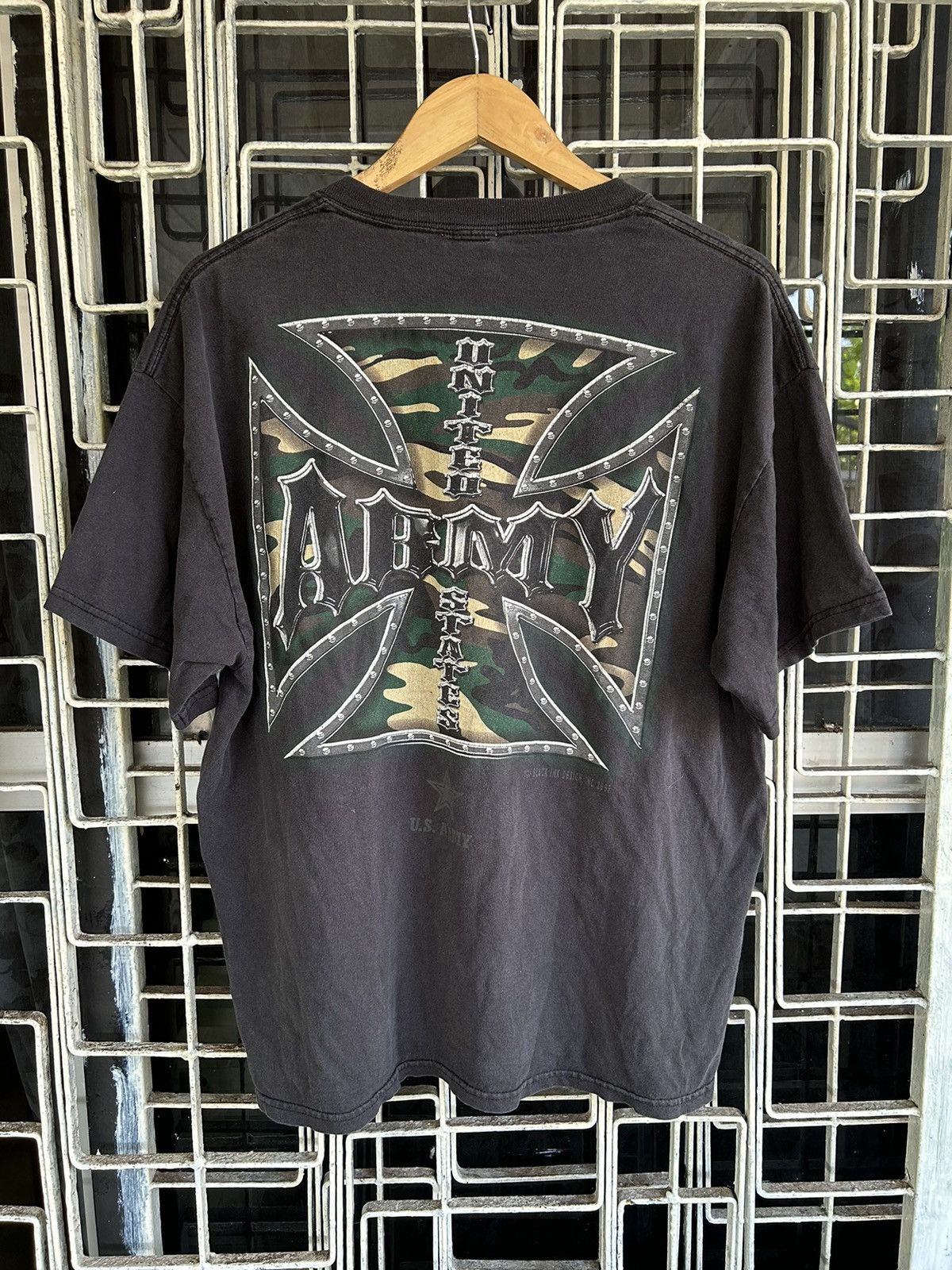 image of Army Of Me x Choppers Vintage Unite Us Army West Coast Chopper in Black, Men's (Size Large)