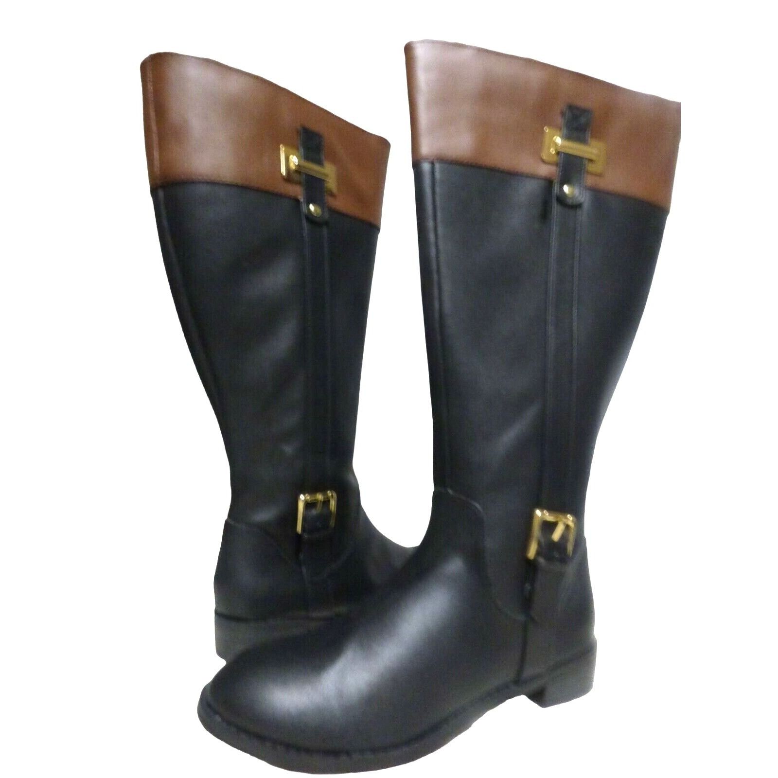 Other Karen Scott Deliee2 Riding Boots, Black/Cognac, 6,M, Wide C Size US 6 / IT 36 - 14 Thumbnail