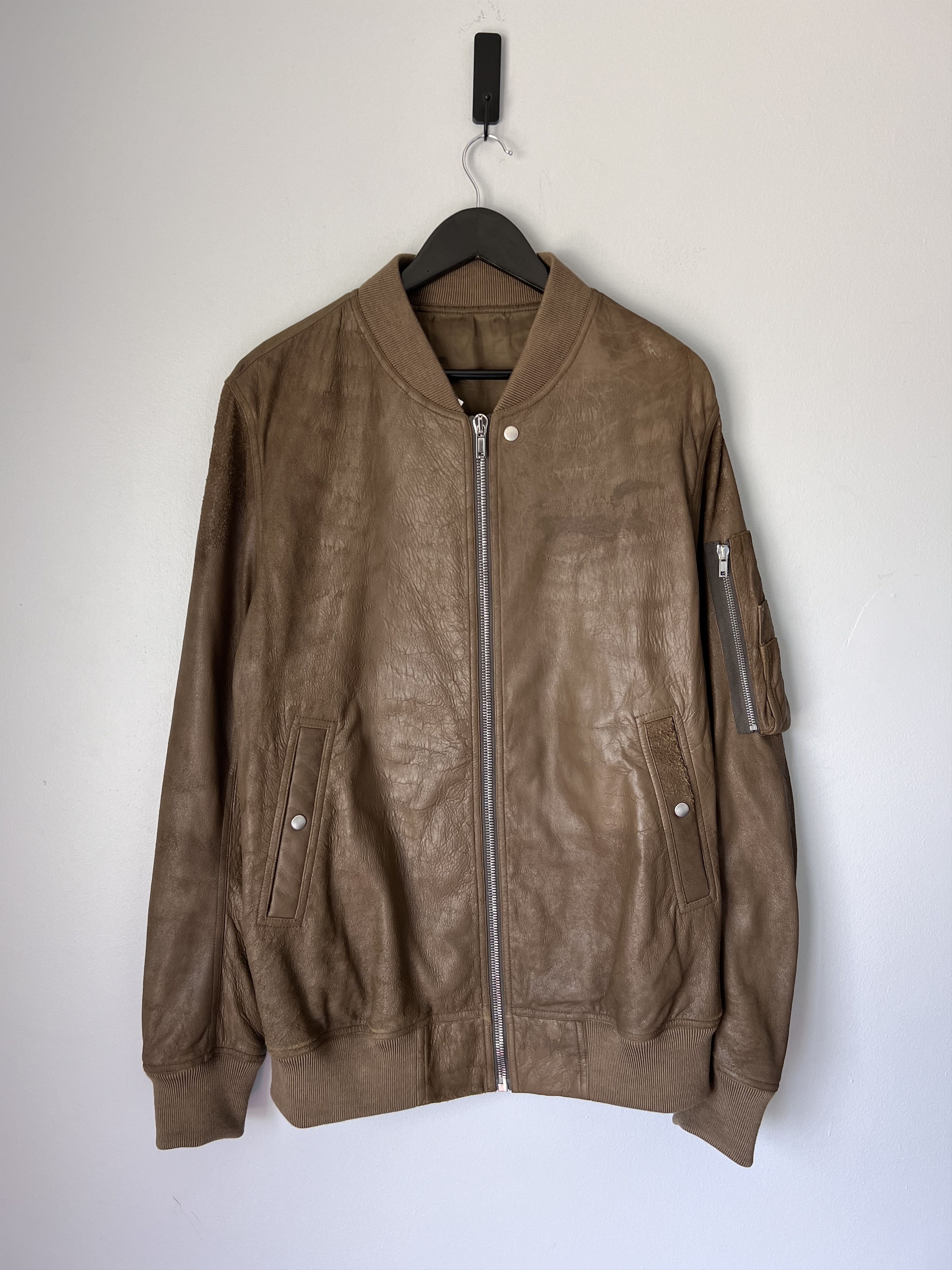 Rick Owens Rick Owens Classic Leather Flight Jacket in Bean Brown Size US L / EU 52-54 / 3 - 1 Thumbnail
