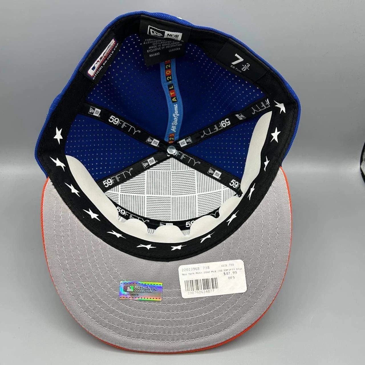 New Era New York Mets Hat Men 7 3/8 Blue Orange MLB Fitted Cap New Size ONE SIZE - 2 Thumbnail