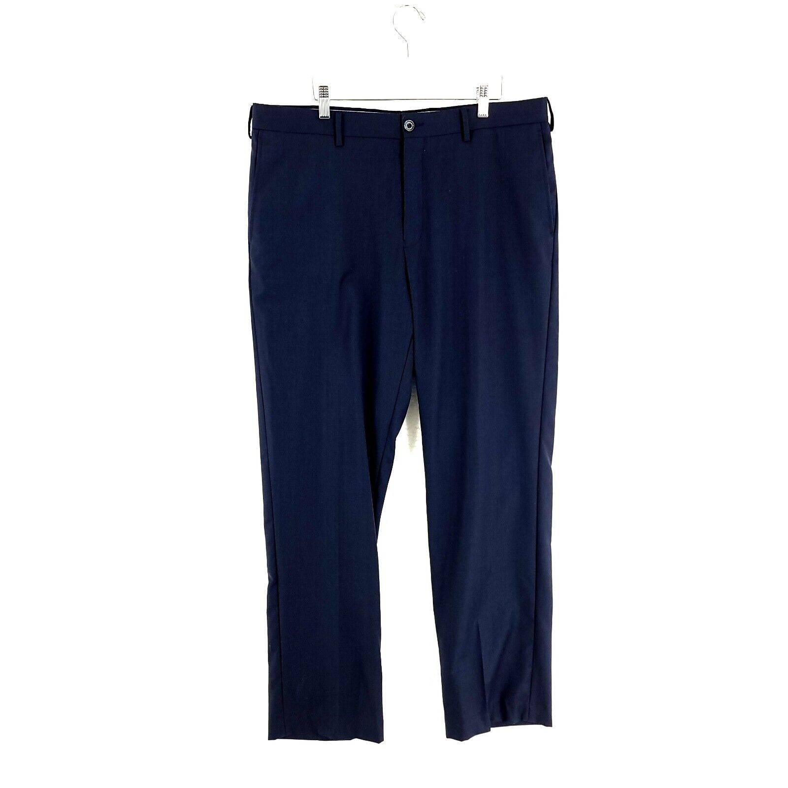 Hart Schaffner Marx DAMAGED Hart Schaffner Marx Wool Blue Mid Rise Flat Front Dr Size 38R - 1 Thumbnail