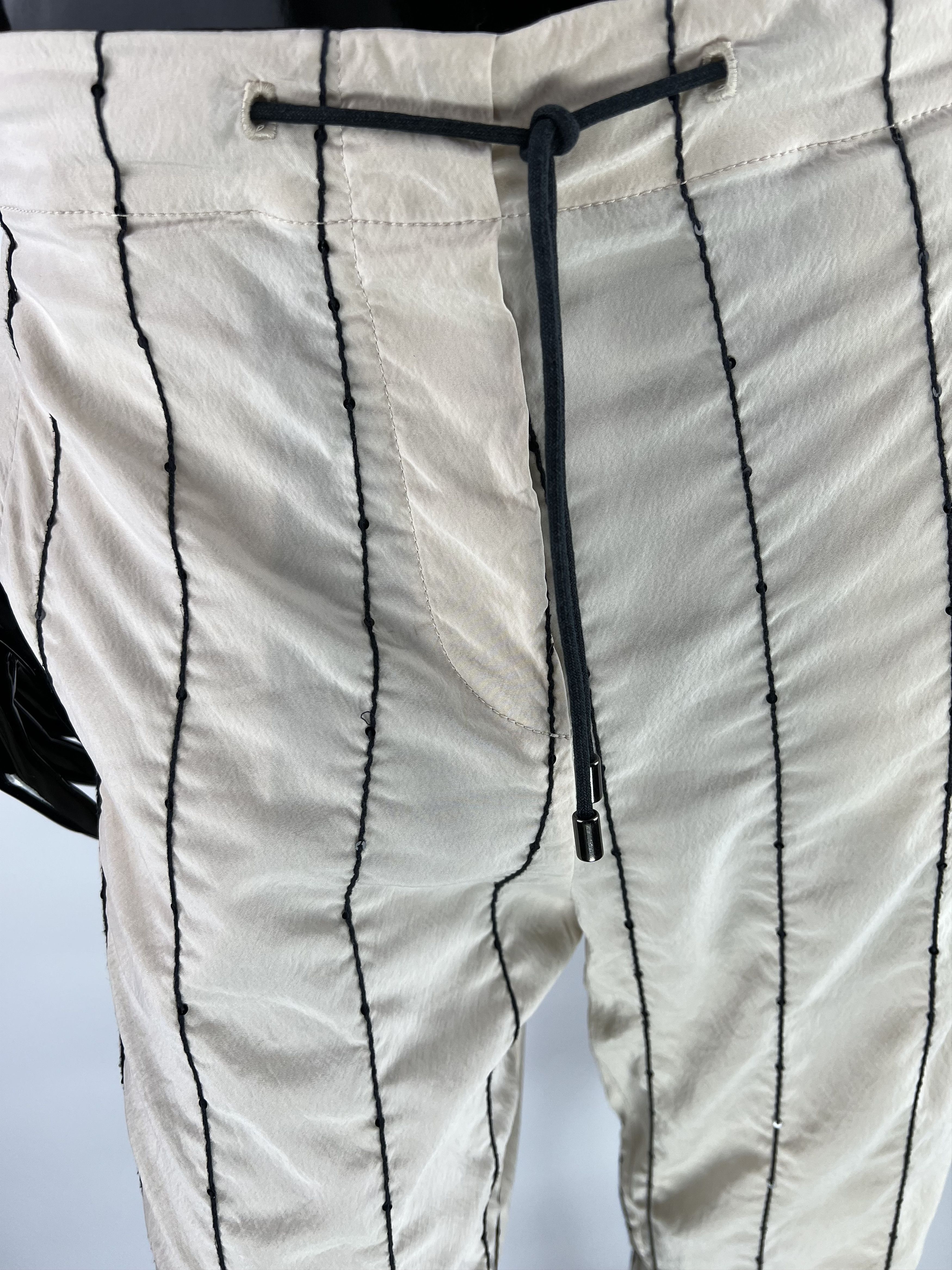 Brunello Cucinelli Brunello Cucinelli Womens Striped Sequin Silk Pants IT44 Size 30" / US 8 / IT 44 - 7 Thumbnail