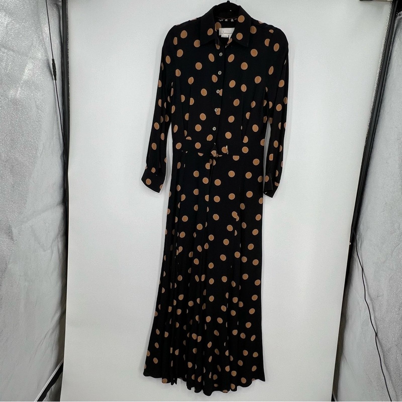 Anthropologie NWT Anthropologie Loveland Wide-Leg Jumpsuit Polka Dots 4 Size 27" / US 4 / IT 40 - 4 Thumbnail