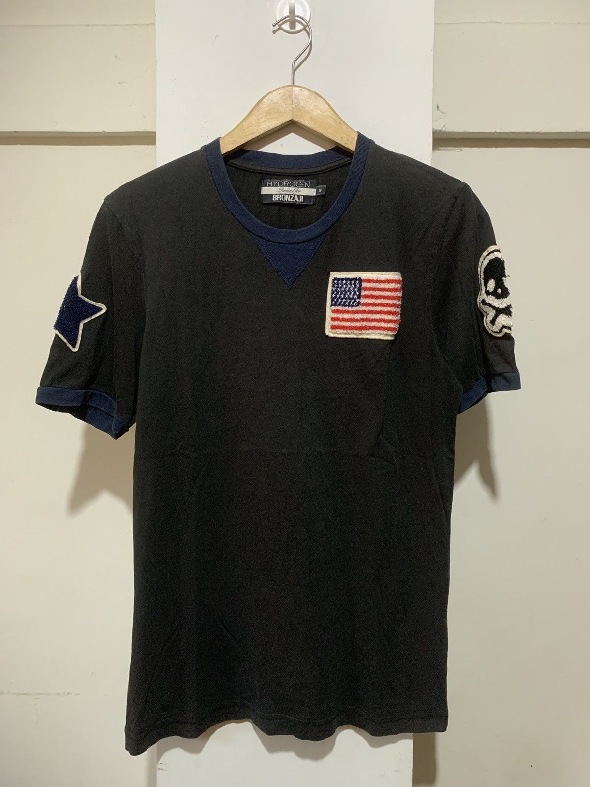 HYDROGEN Hydrogen Skull Star Patch Ringee Tee Shirt Size US S / EU 44-46 / 1 - 1 Thumbnail