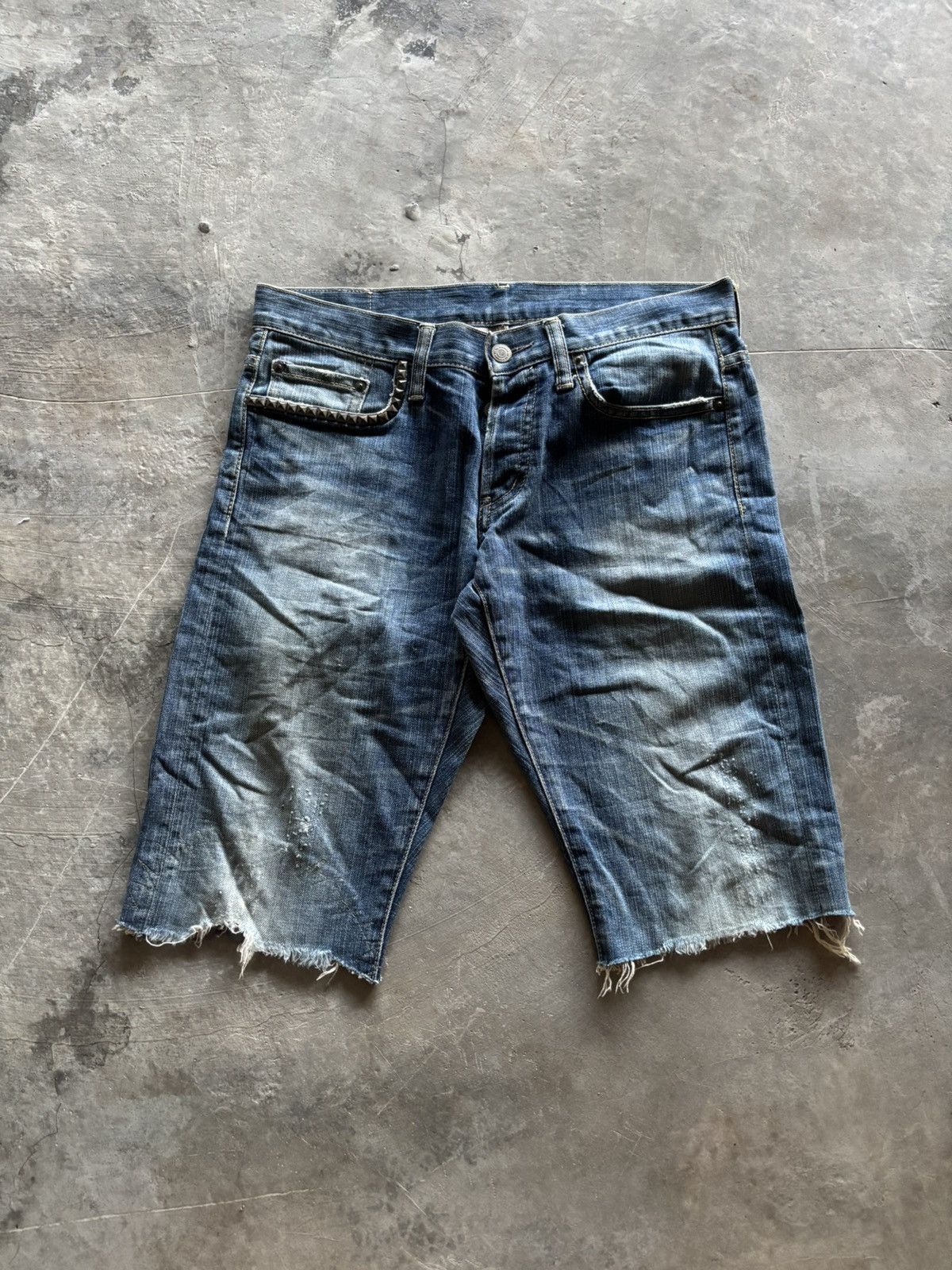 Hysteric Glamour HYSTERIC GLAMOUR Y2K studded punk patches short jeans Size US 30 / EU 46 - 1 Thumbnail