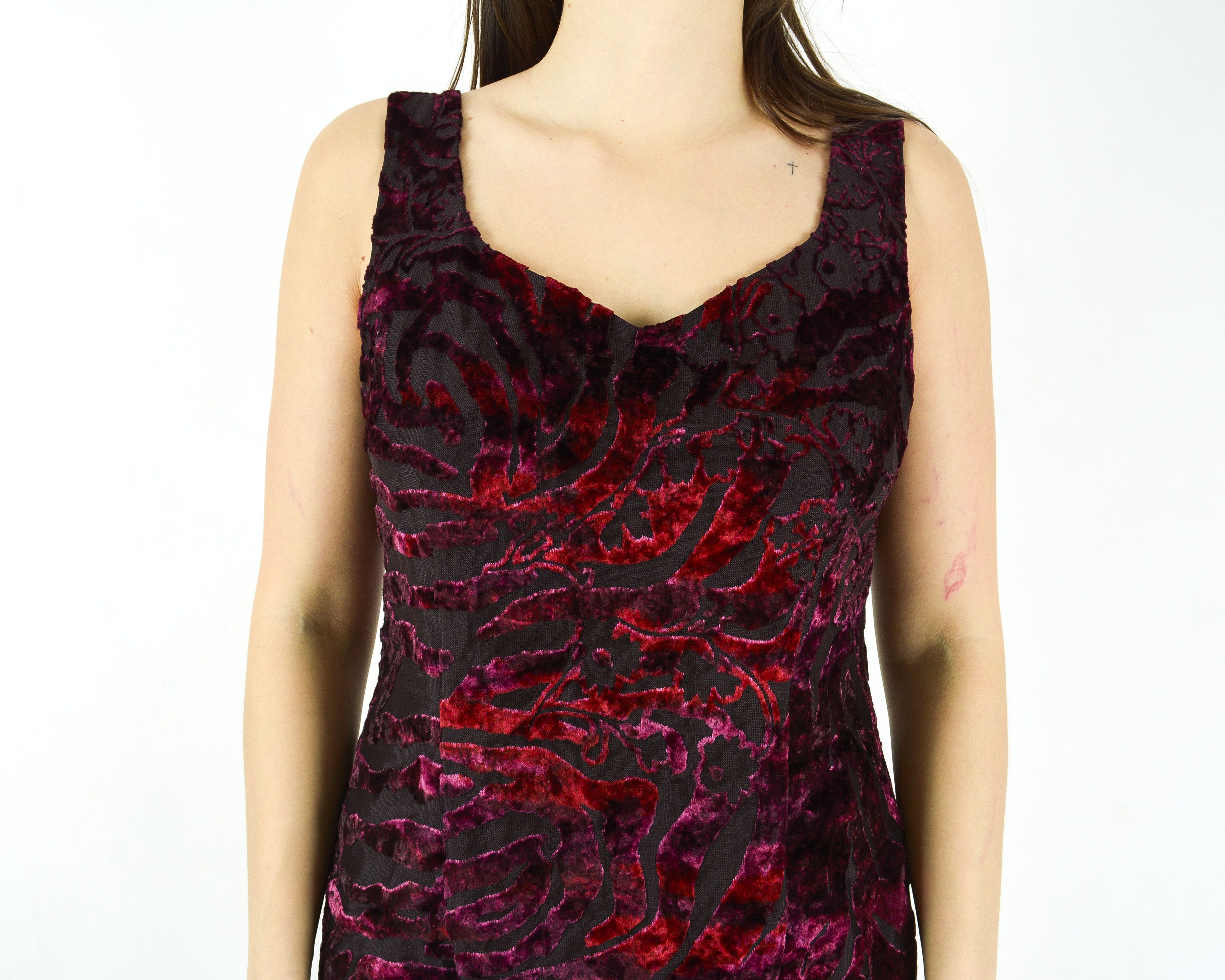 Other × Vintage KLEMENTI Velour Mini Dress Velvet Zip Up Above The Knee Size M / US 6-8 / IT 42-44 - 4 Thumbnail