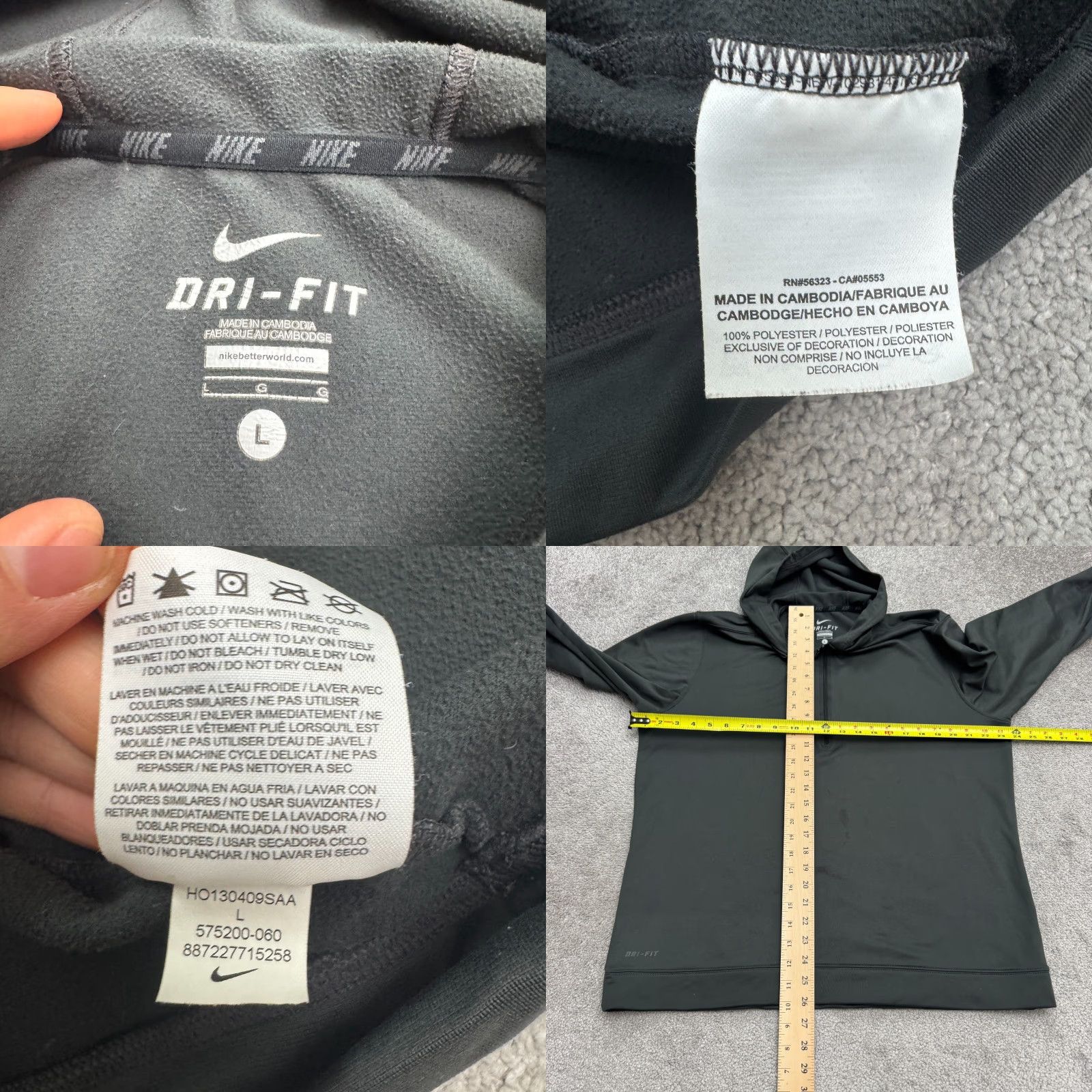 Nike Nike Dri-Fit Hoodie Mens Large Gray Sweatshirt Zip Fleece Activewear Size US L / EU 52-54 / 3 - 8 Thumbnail