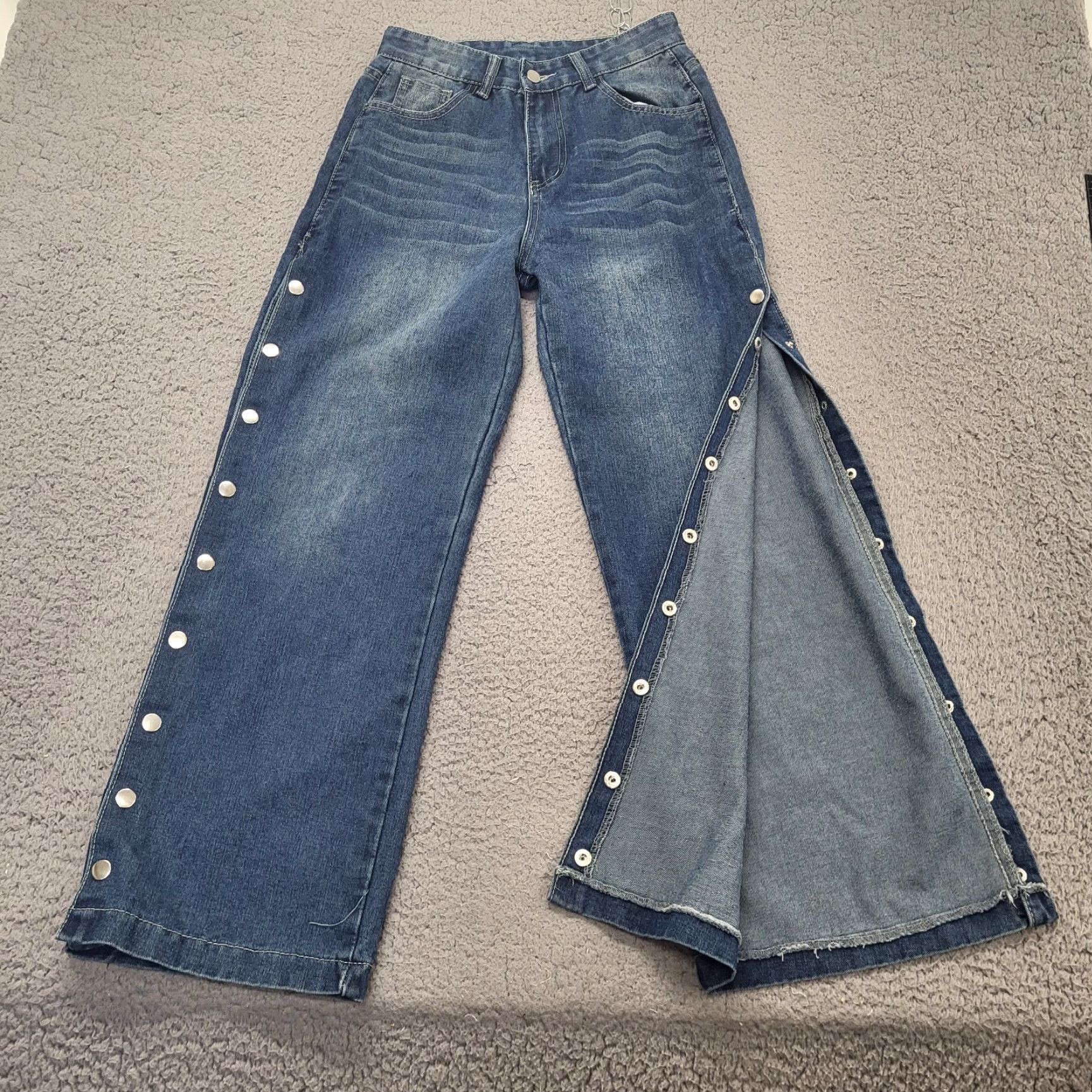 Denime VINTAGE Unbranded Flare Jeans Size S (26×28) 80’s Retro Western Cowgirl Denim Snap Sides Women's Jeans Slim Denim Size 28" / US 6 / IT 42 - 4 Thumbnail