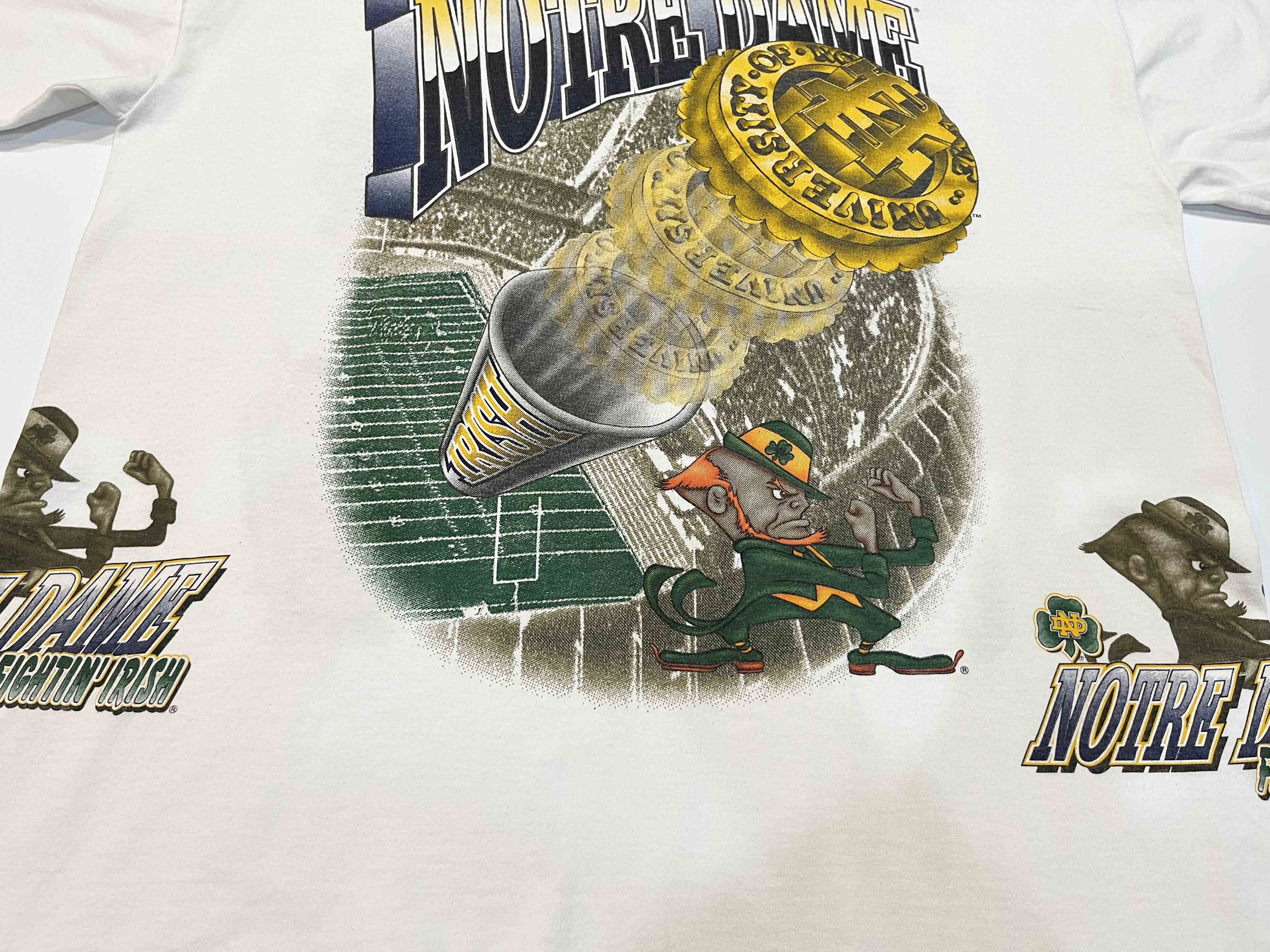 NCAA × Vintage Vintage Bulletin Athletic Notre Dame Fighting Irish T-Shirt Size US XL / EU 56 / 4 - 4 Thumbnail