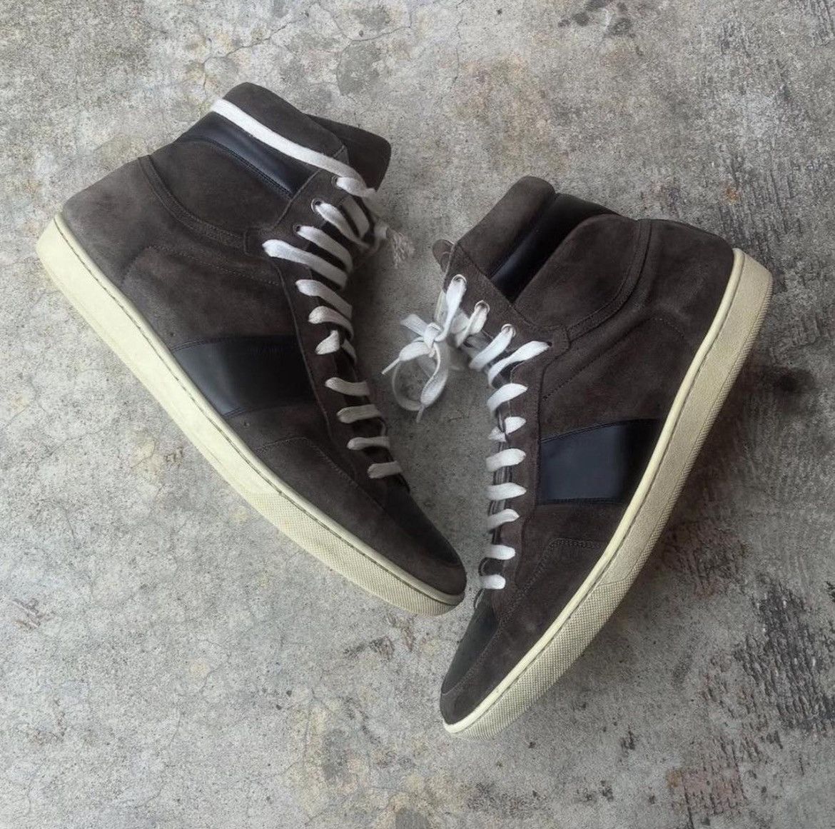 Saint Laurent Paris Slp Sl10 brown suede high tops Size US 12.5 / EU 45-46 - 1 Thumbnail