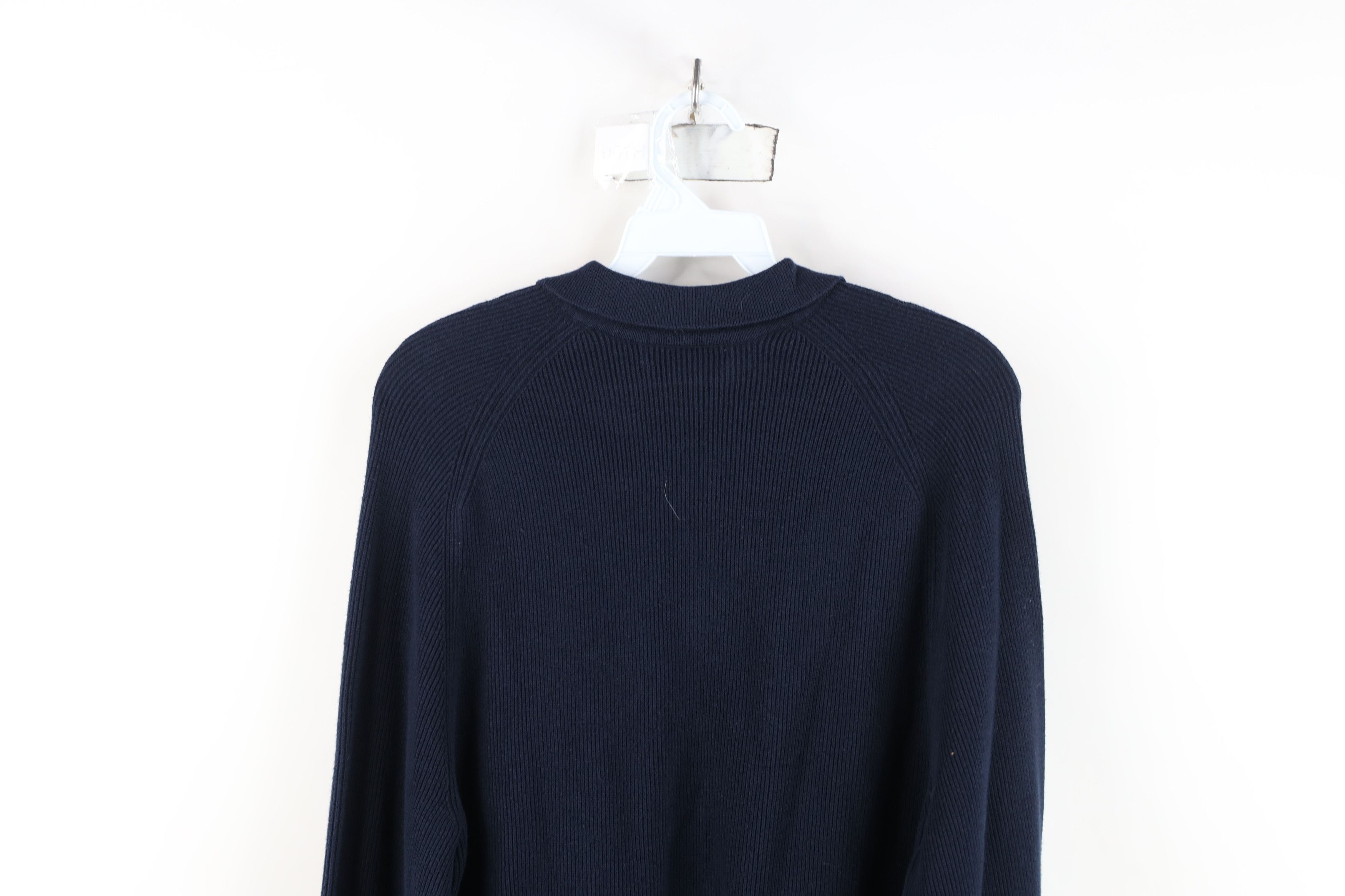 Eddie Bauer Vintage Eddie Bauer Ribbed Knit Collared Sweater Navy Blue Size XL / US 12-14 / IT 48-50 - 11 Thumbnail