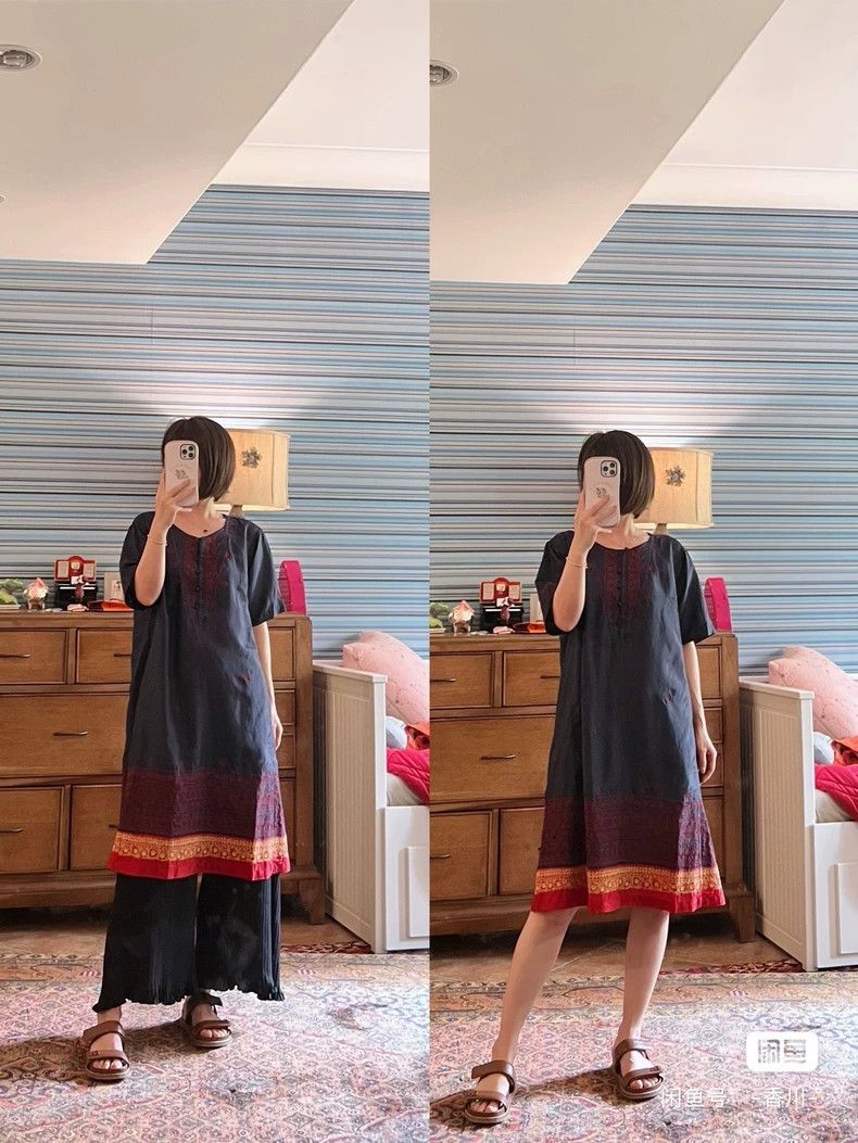 Issey Miyake Issey Miyake size:2 Dark blue silk embroidered dress Size XS / US 0-2 / IT 36-38 - 8 Thumbnail