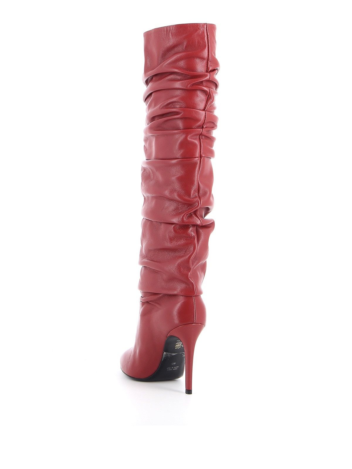 image of Erika Cavallini Leather Scrunch Boots in Red, Women's (Size 11)