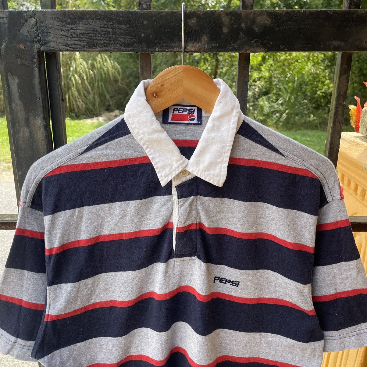 Pepsi × Vintage 🔥🔥Vintage 90s PEPSI Striped Polos Shirts Size US L / EU 52-54 / 3 - 3 Thumbnail