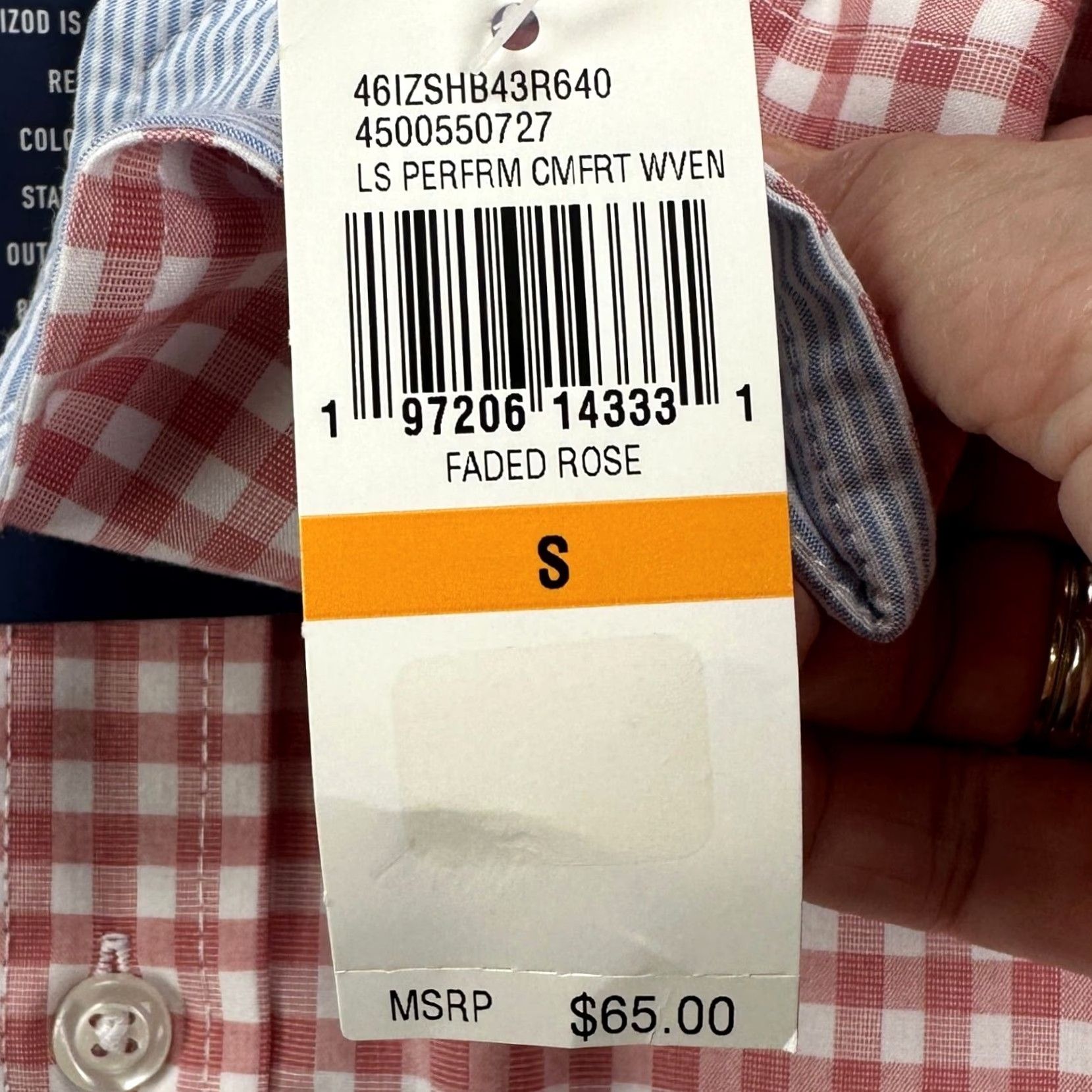 Izod Izod Button-Down Shirt Mens Small Red White Check Performance Woven NEW Size US S / EU 44-46 / 1 - 2 Thumbnail