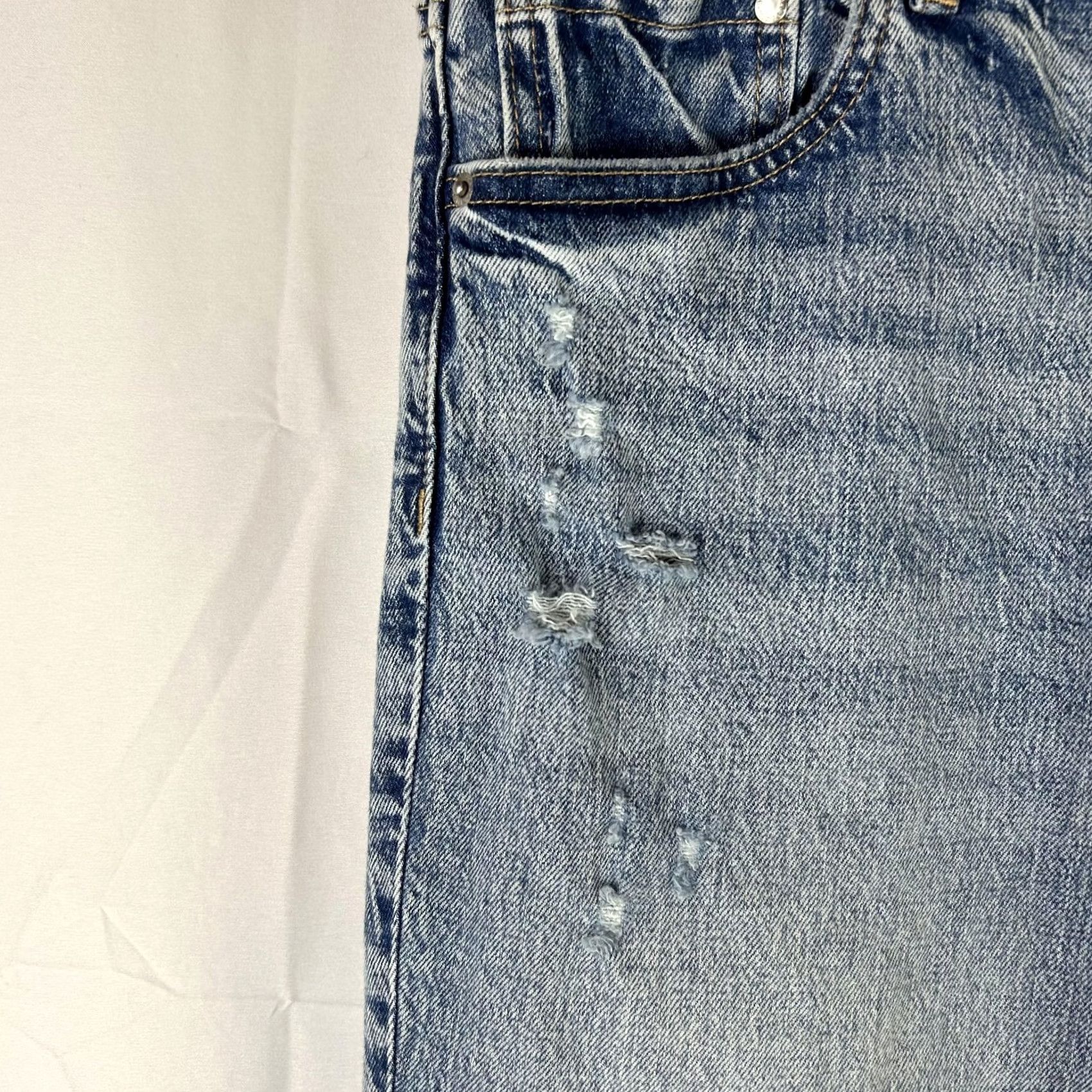 H&M H&M Jeans Womens 10 Blue Bootcut Slim Fit High Waist Light Wash Distressed Denim Size 32" / US 10 / IT 46 - 3 Thumbnail
