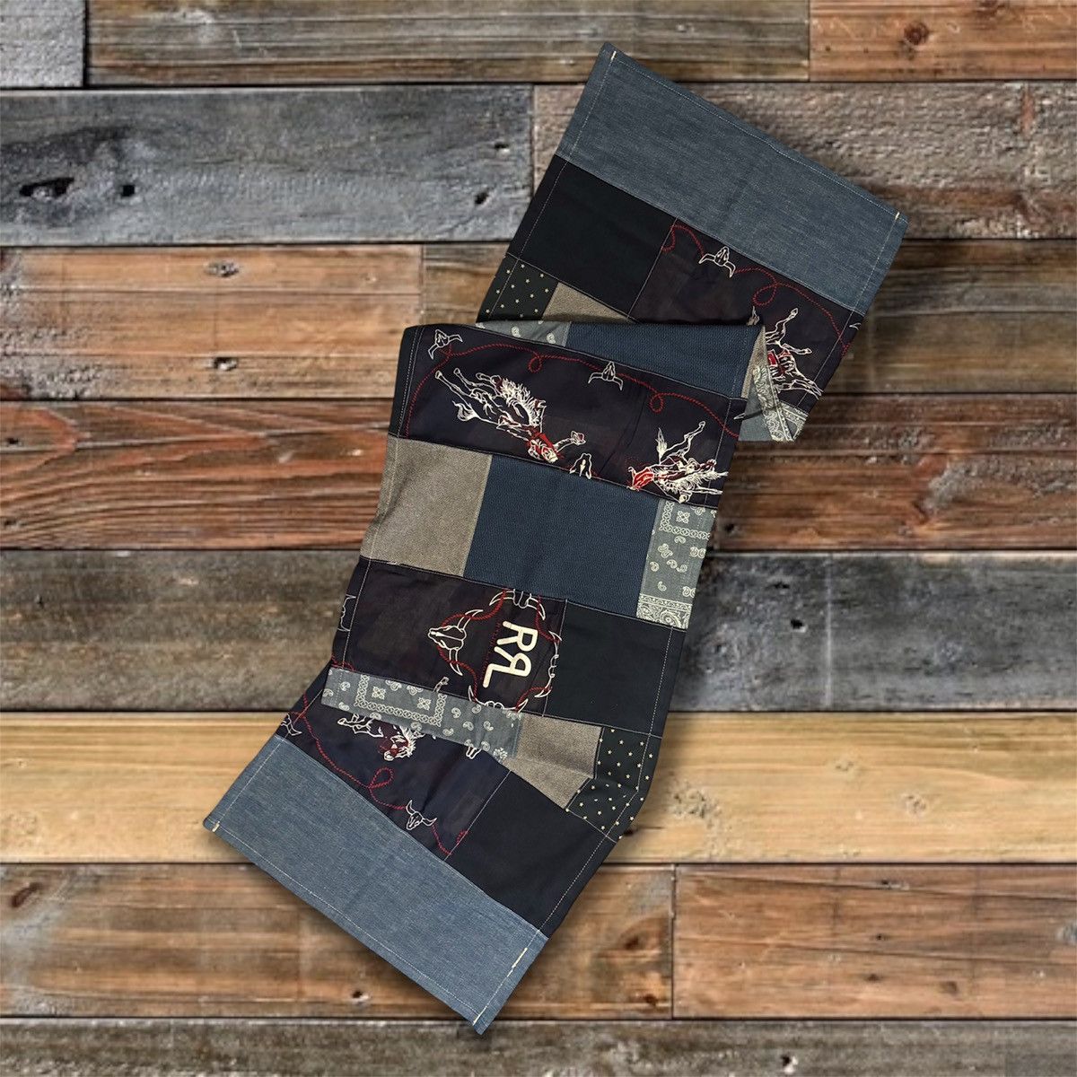 CUSTOM RRL/ RL PATCHWORK SCARF (100% UPCYCLED RRL FABRICS)