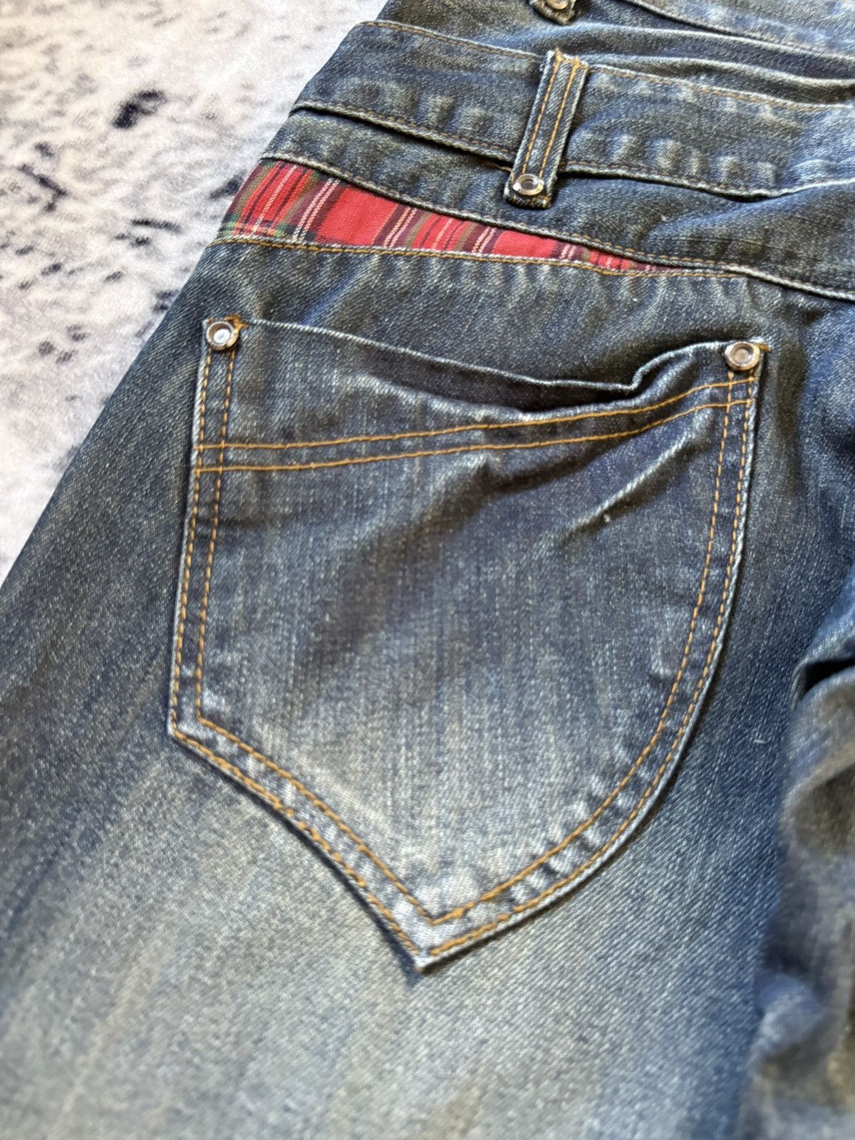 Japanese Brand Vintage Junya Watanabe Tornado Mart Style Double Waist Jeans Size US 30 / EU 46 - 16 Thumbnail