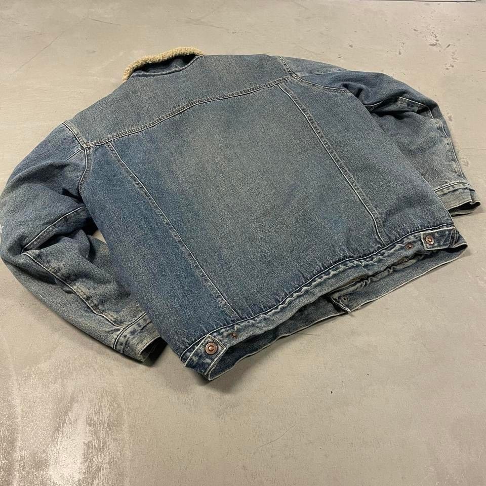 Vintage y2k Sherpa lined denim trucker jacket Size US L / EU 52-54 / 3 - 2 Thumbnail