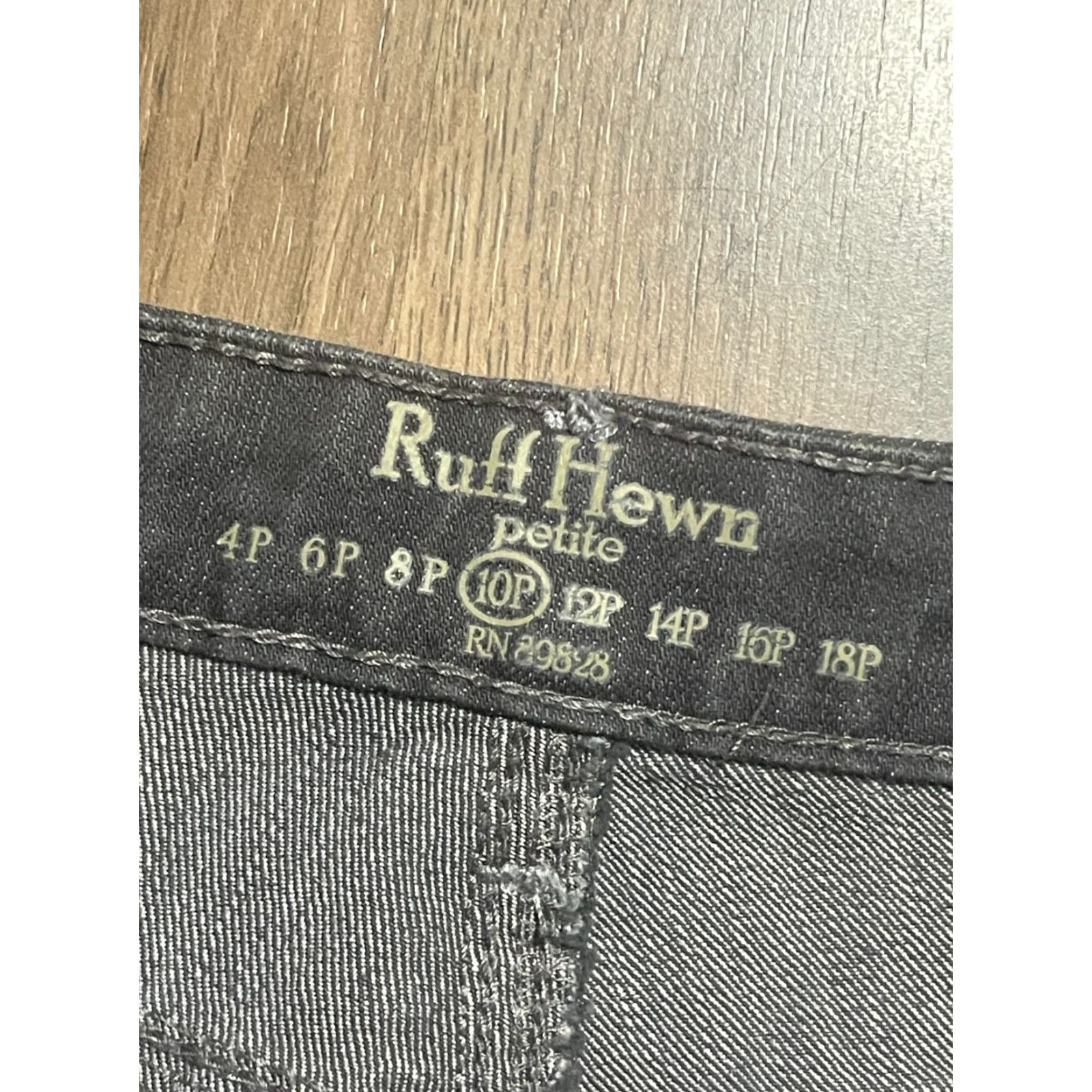 Vintage Ruff Hewn Jeans Women's 10 Petite Black Denim Straight Leg Pockets Size 32" / US 10 / IT 46 - 7 Thumbnail