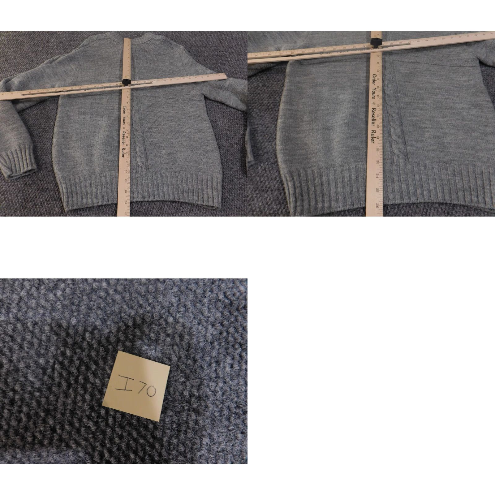 Vintage VINTAGE Lord Jeff Sweater Mens M Gray Cable Knit Crewneck Made USA Orlon Size US M / EU 48-50 / 2 - 9 Thumbnail