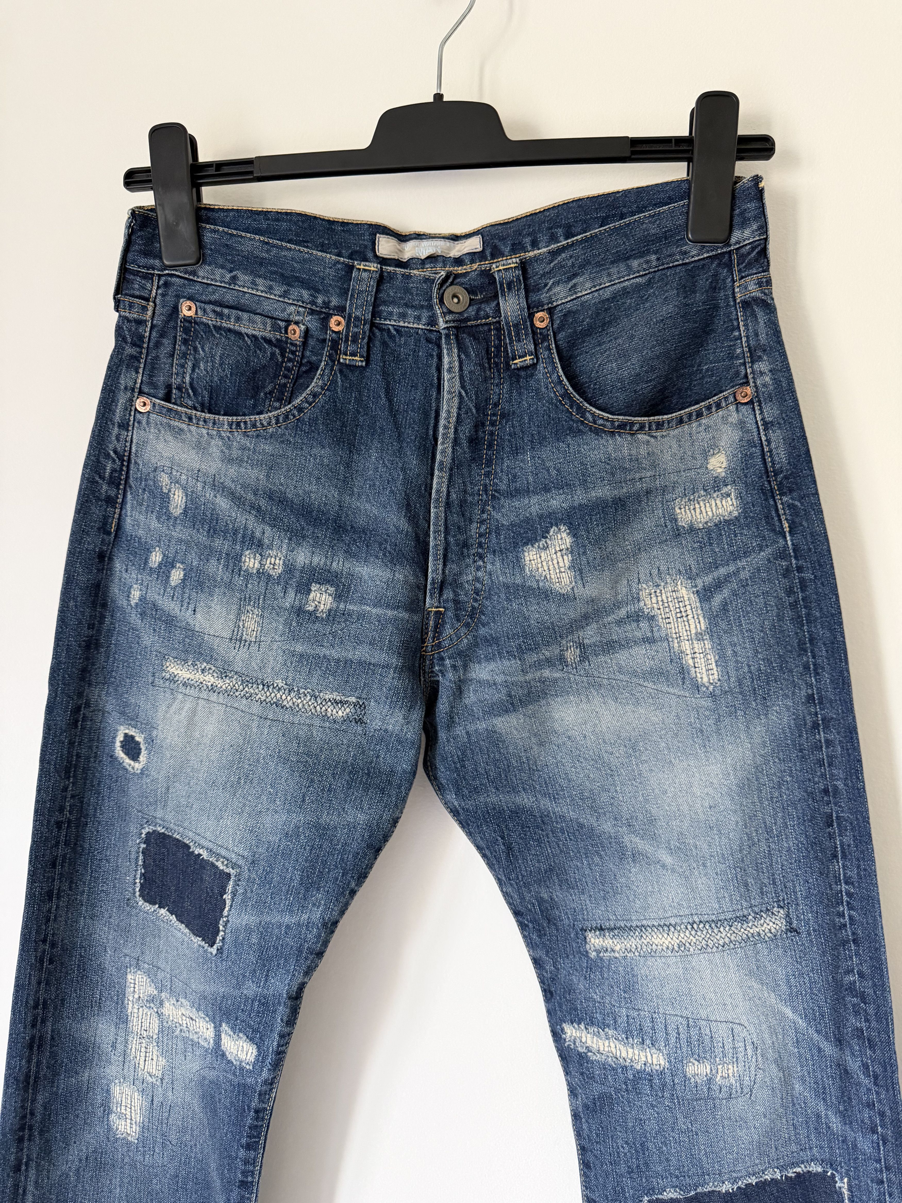 Junya Watanabe Junya Watanabe Distressed Selvedge Jeans in Indigo Size US 31 - 2 Thumbnail