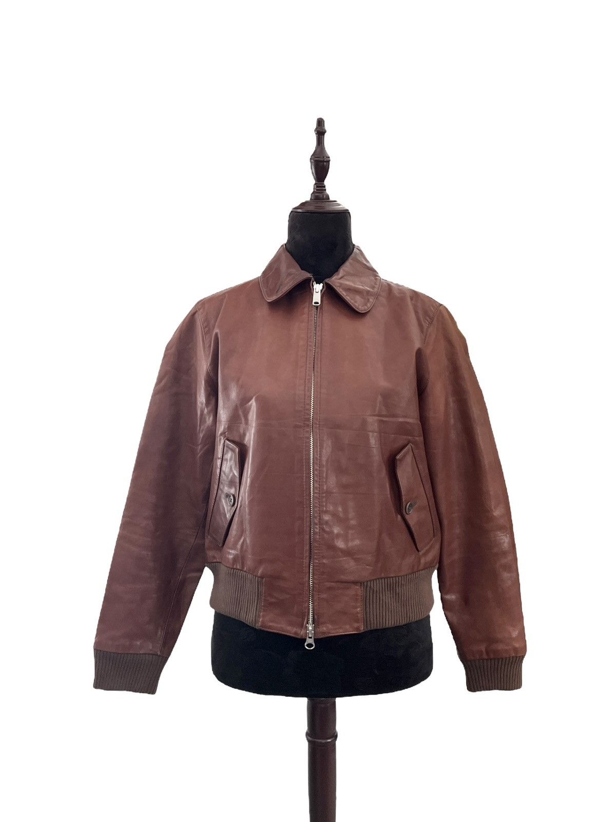 Margaret Howell MHL. Margarett Howell Aviator Leather Bomber Jacket Size S / US 4 / IT 40 - 1 Thumbnail