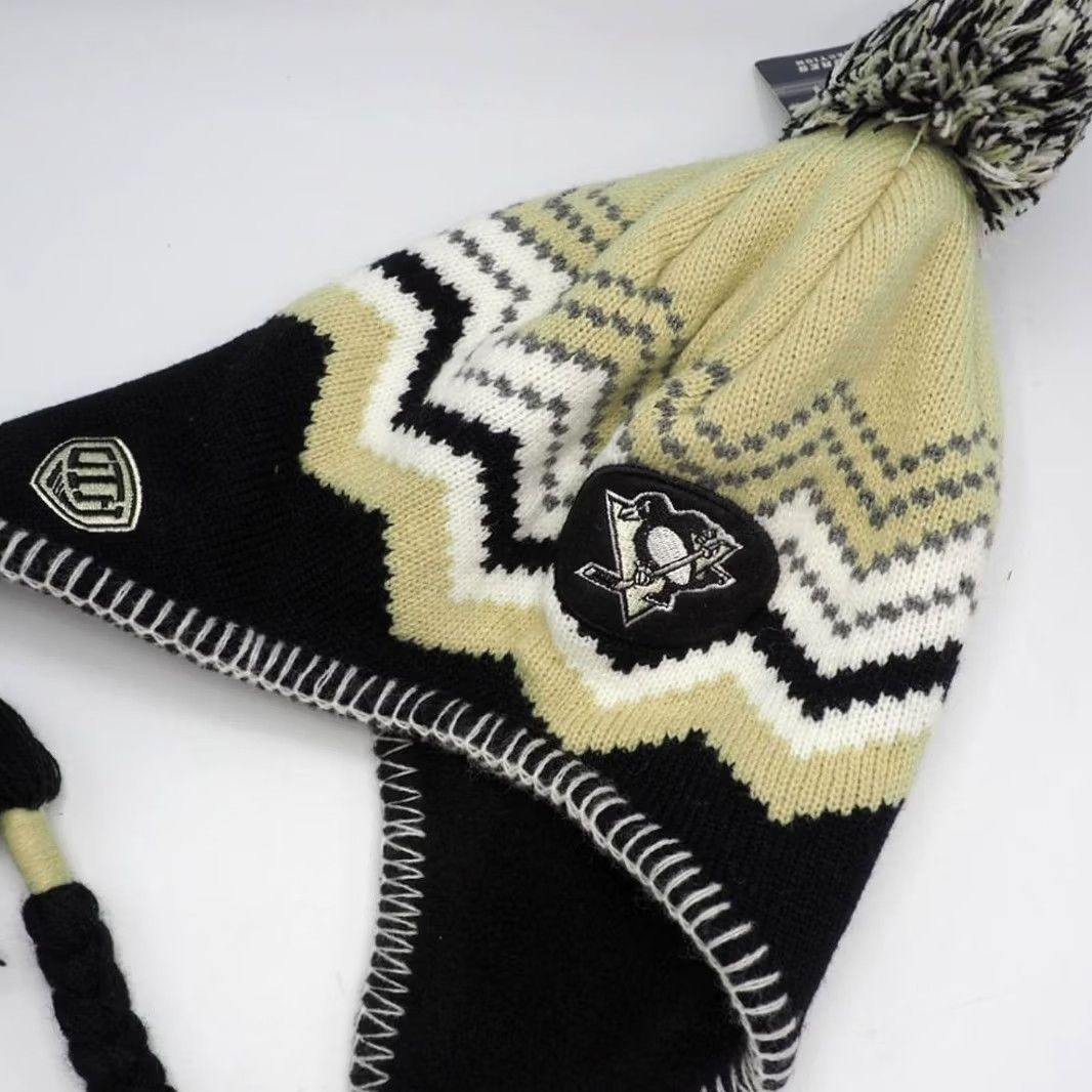 Vintage Old Time Hockey Pittsburgh Penguins NHL Hockey Hat Beanie Unisex Adults XS XS? Size ONE SIZE - 4 Thumbnail