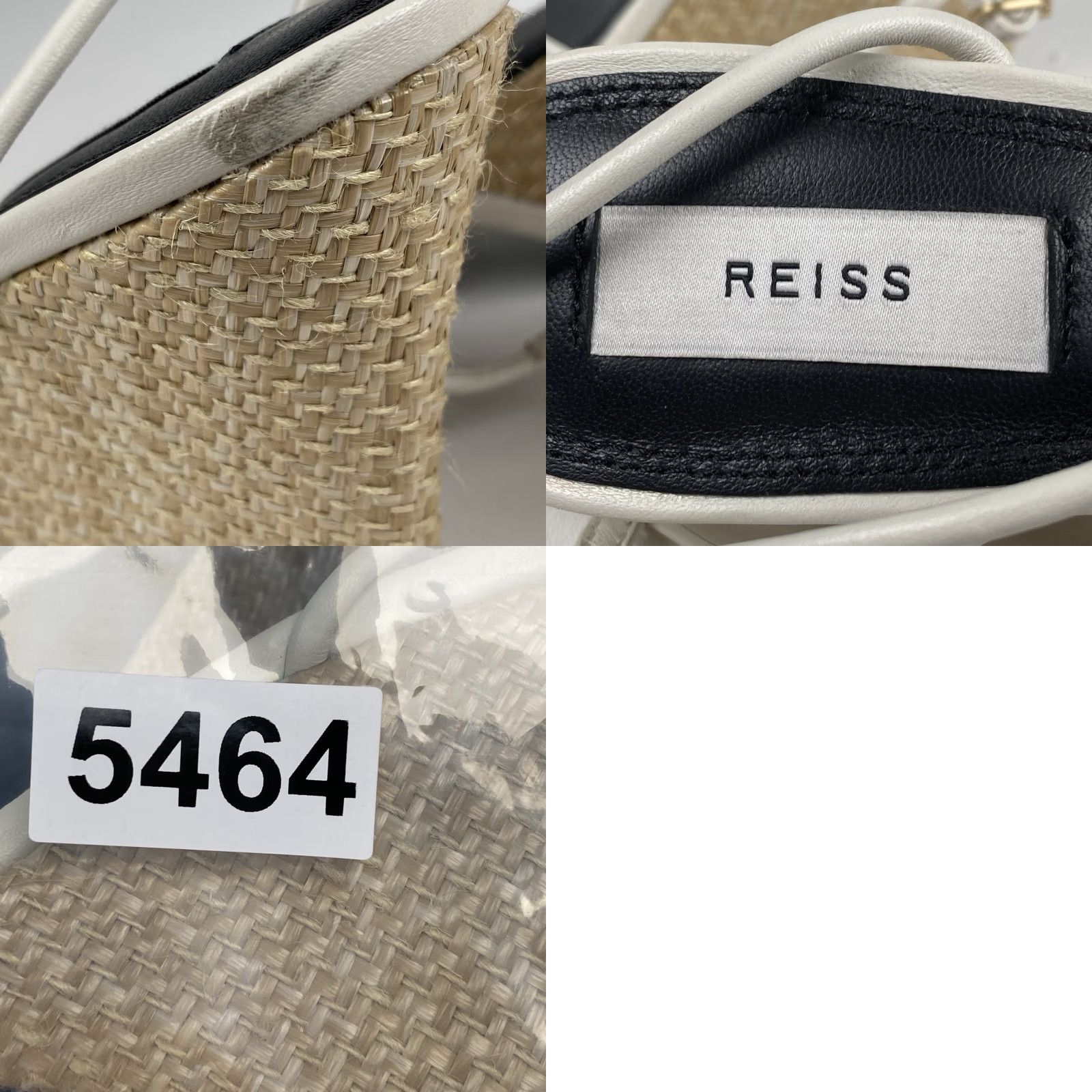 Reiss Reiss Daisey Leather Strappy Wedge Heels White Women 9.5 EU 40 Open Toe Buckle Shoes Size US 10 / IT 40 - 9 Thumbnail