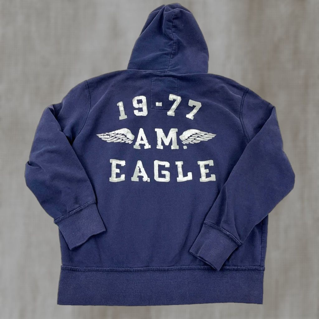 American Eagle Outfitters VINTAGE American Eagle Outfitters Hoodie Men L Blue Sweatshirt Faded Wings Grunge Size US L / EU 52-54 / 3 - 1 Thumbnail