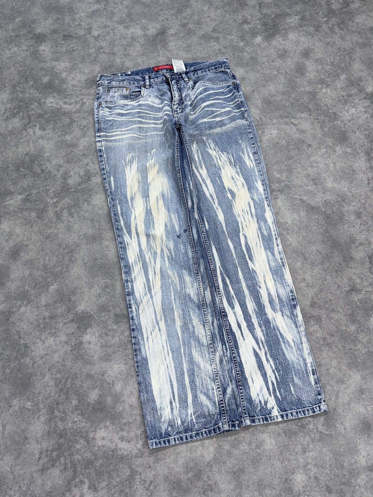 Vintage Blue and white baggy washed/bleached pants y2k japan style Size US 34 / EU 50 - 3 Thumbnail