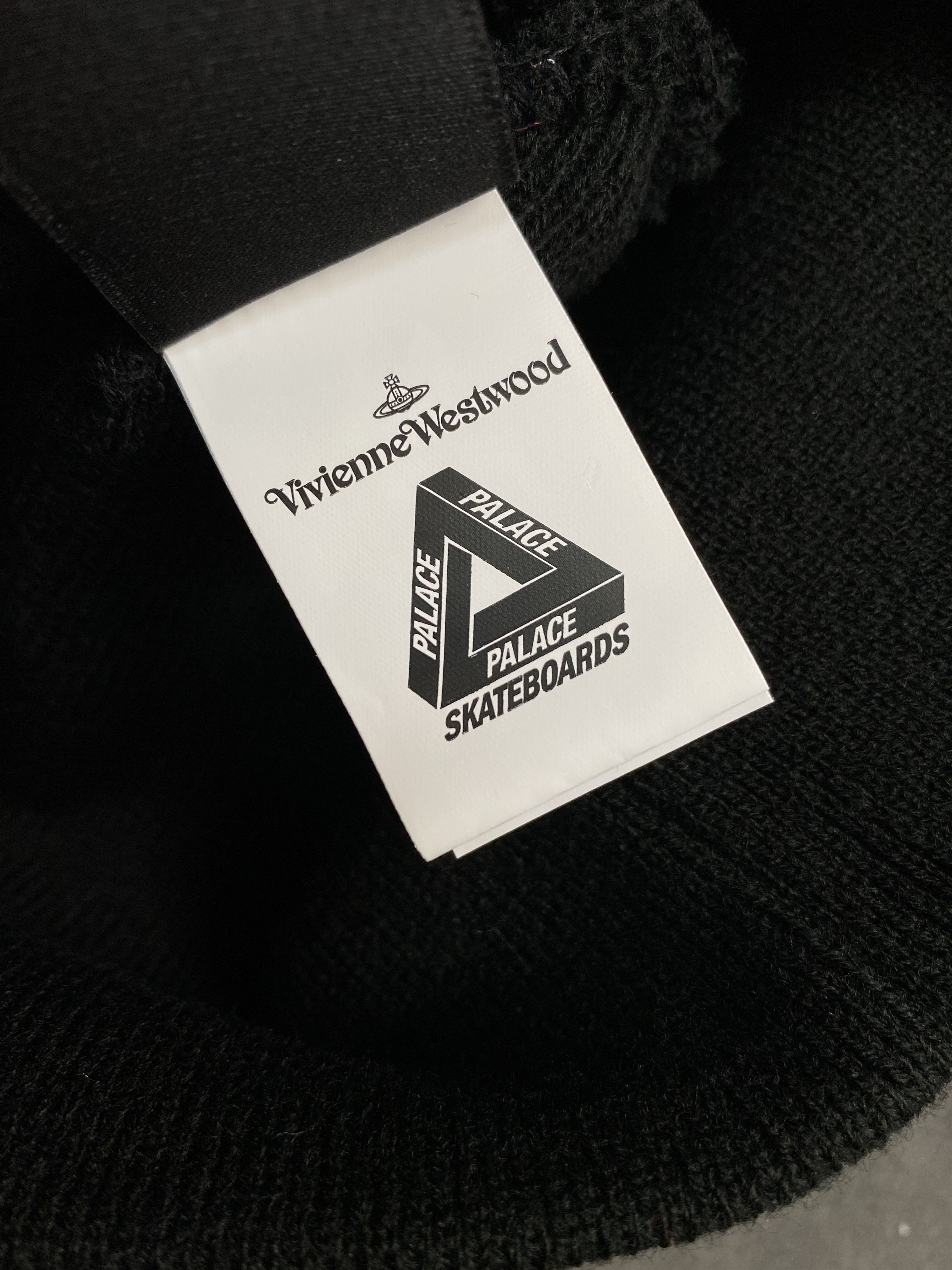 Palace × Vivienne Westwood Rare Palace x Vivienne Westwood Jersey Black No Cuff Beanie Size ONE SIZE - 6 Thumbnail
