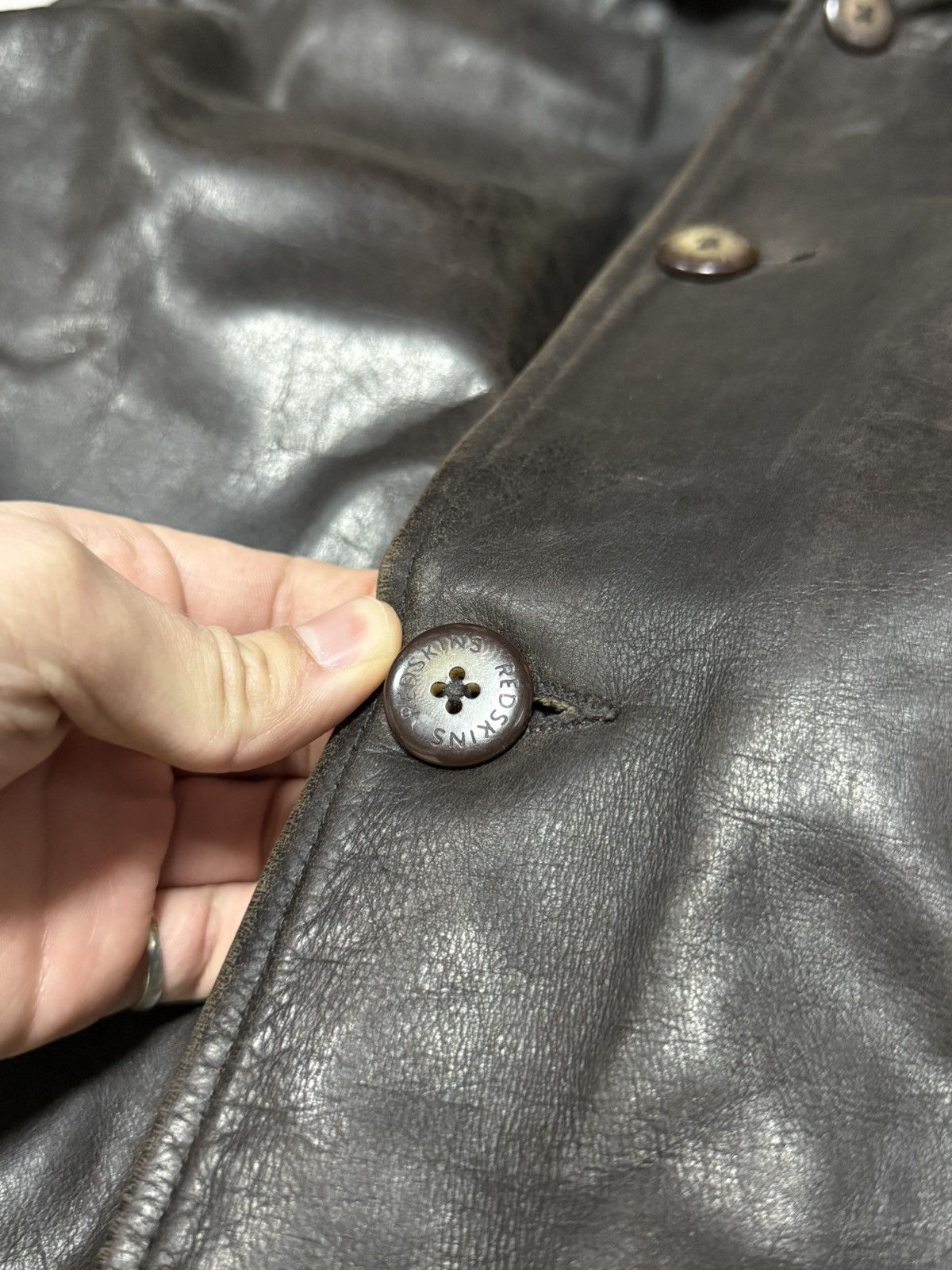 Other Redskins leather buttons up leather jacket coat insulated Size US S / EU 44-46 / 1 - 5 Thumbnail