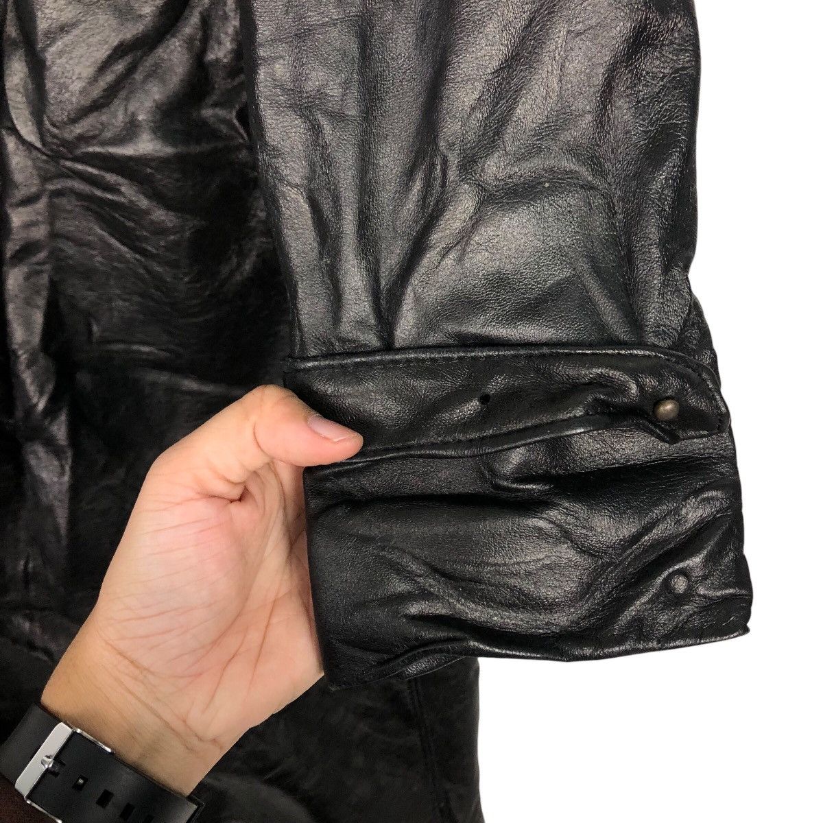 DKNY 📌Rich Black Vintage Leather Long Jacket DKNY Bondage Belted Size US M / EU 48-50 / 2 - 17 Thumbnail